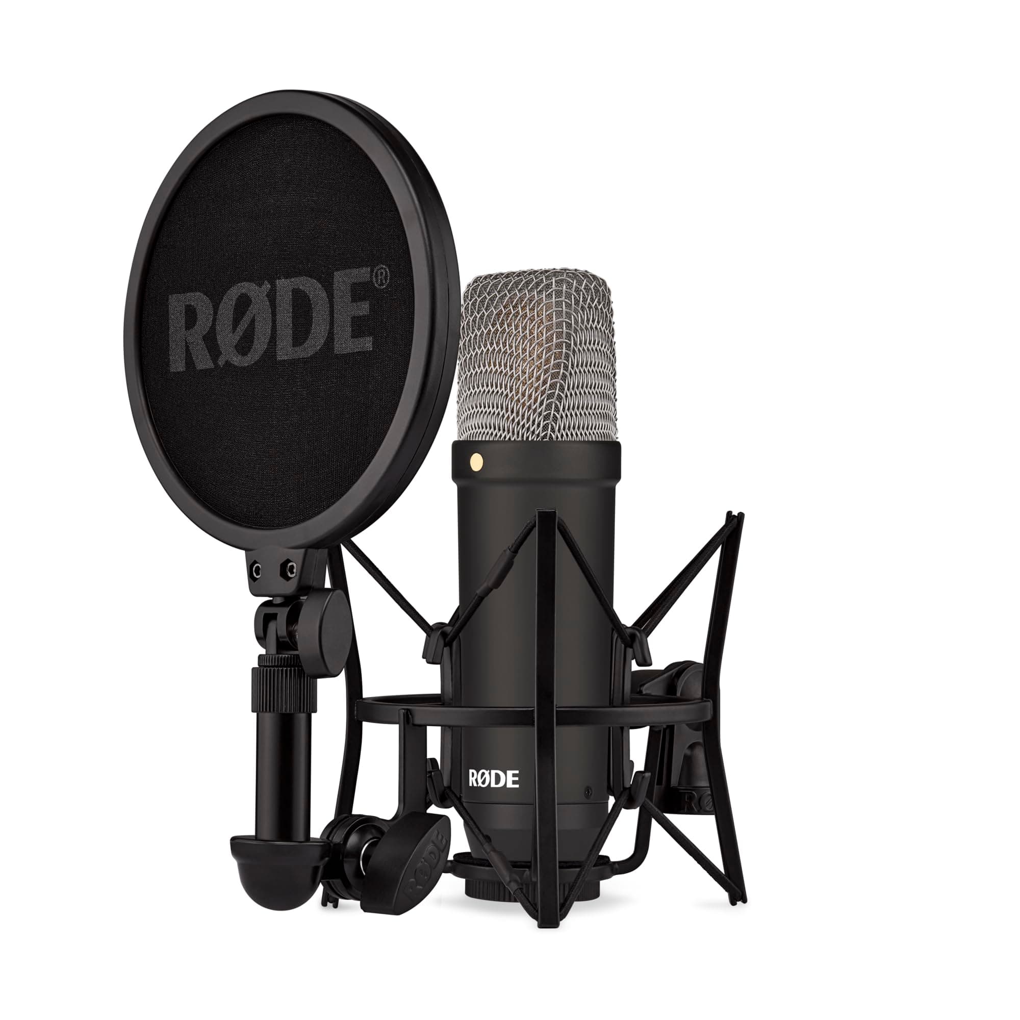 Rode Nt1 Signature Series Large-Diaphragm Condenser Microphone with Shock Mount, Pop Filter and XLR Cable for Music Production, Vocal Recording, Streaming and Podcasting