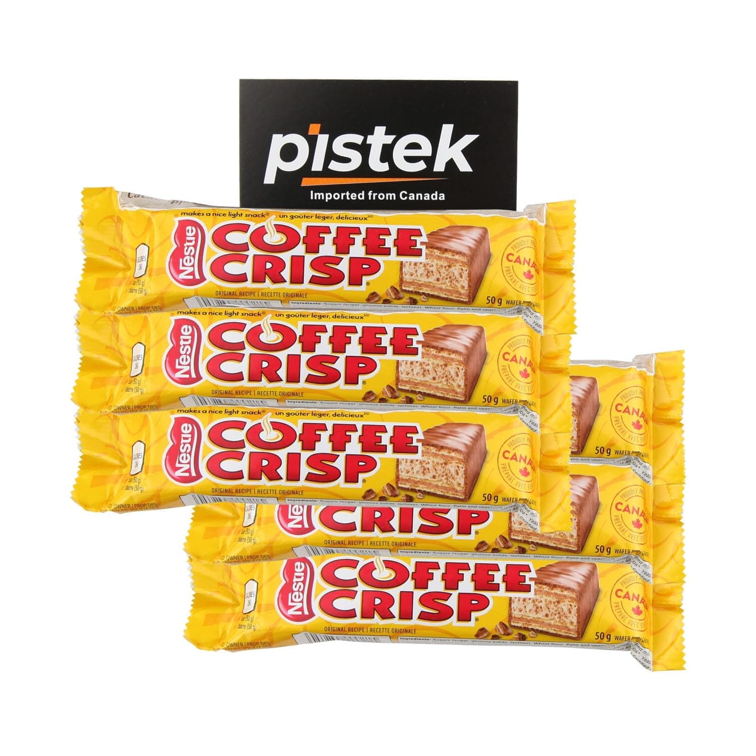 Coffee Crisp Chocolate Candy Bars, 50g/1.76oz, Pack of 6, Shipped from Canada