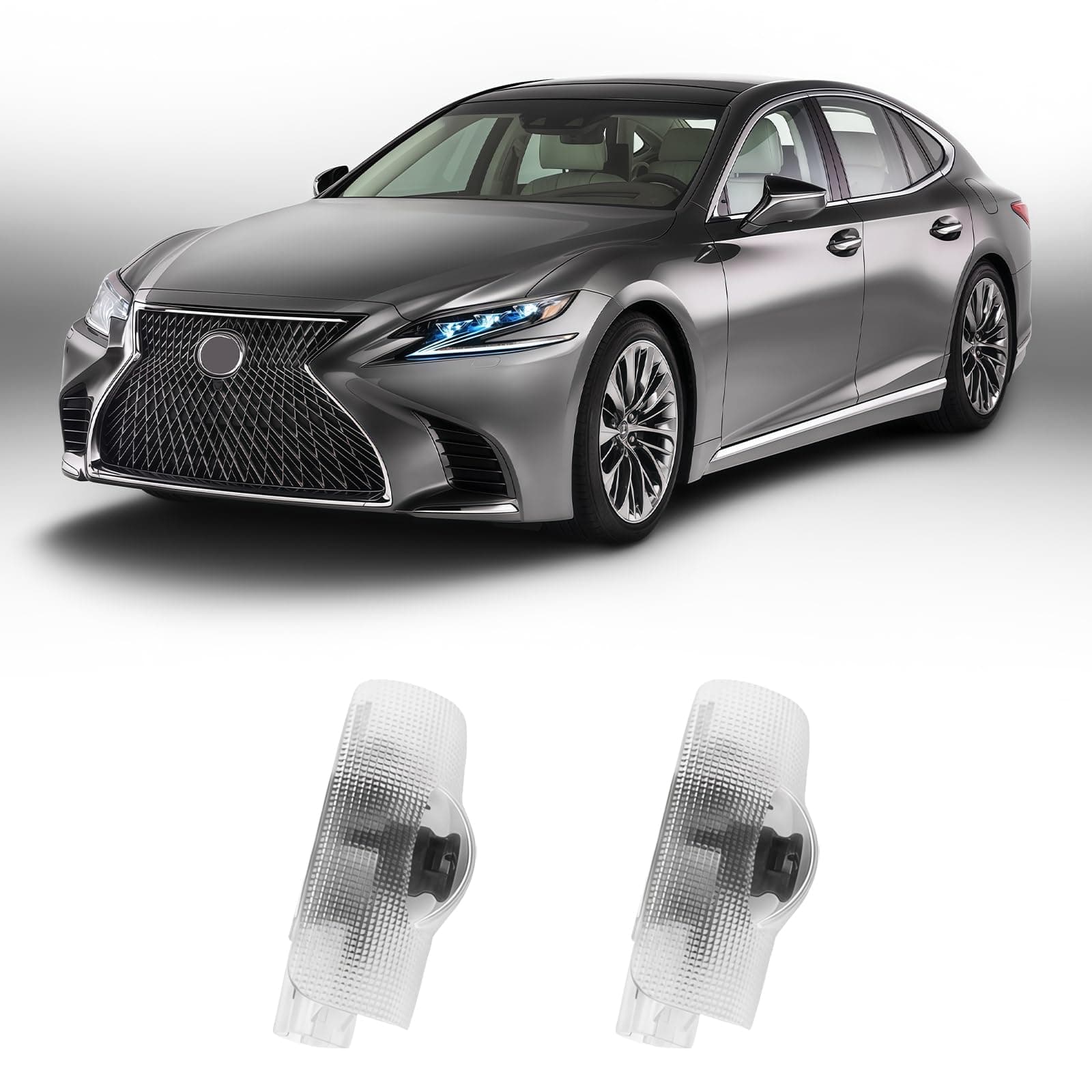 2Pcs Car Door Lights Logo Projector Compatible with LS/ES/is/LX/RX/GS/GX/RC/UX Car Accessories, No Fade HD LED Car Welcome Projector Lights, 3D Ghost Shadow Light