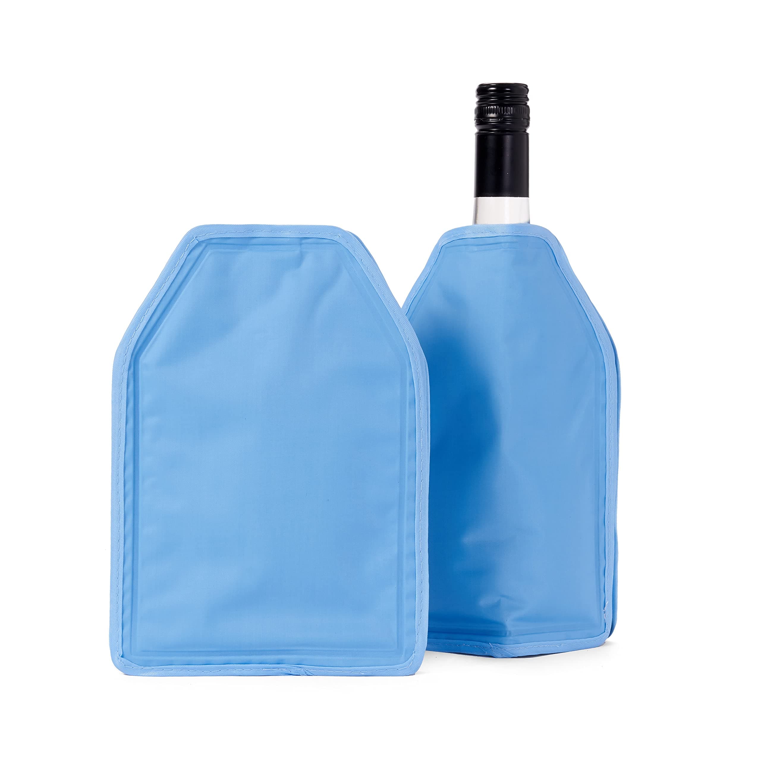2 Pack Long Lasting Gel Wine & Champagne Cooler Bottles Sleeves (22.5 x 15.5 cm) - Keep Drinks Ice Cool for Summer Barbecue Party Picnic