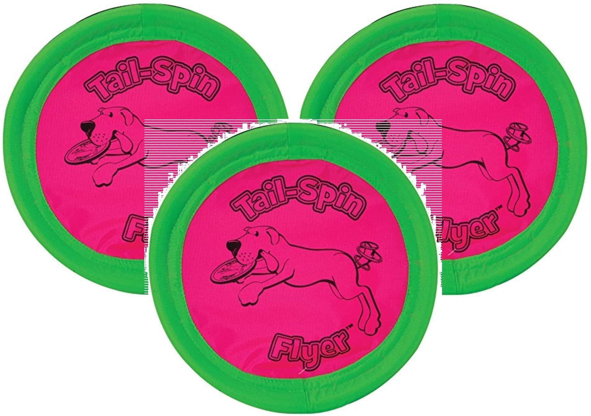 Booda3 Pack Tail-Spin Flyer Dog Toys, 7-Inch