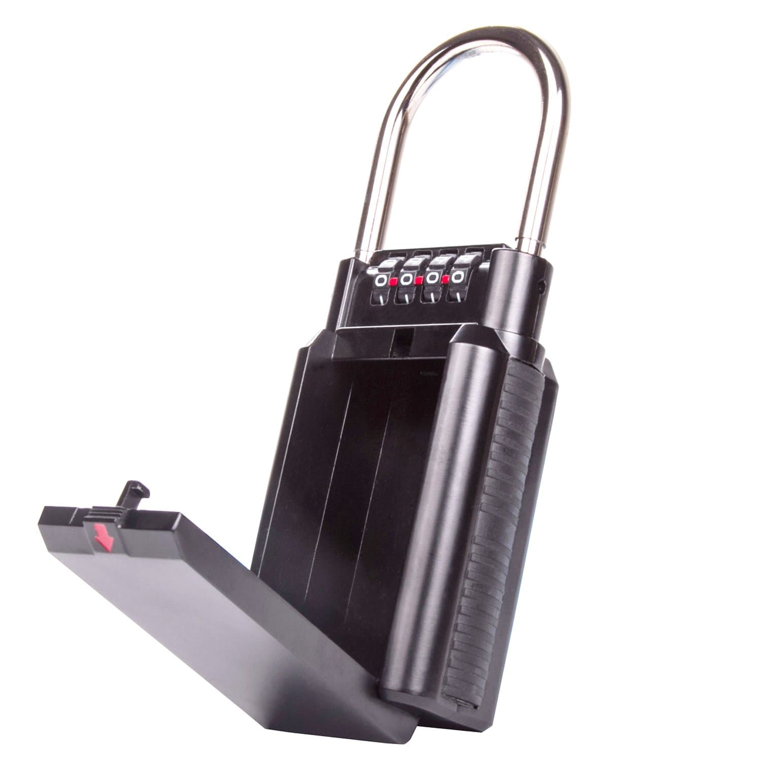 AKUNSZ Key Safe Box Wall Mounted Outdoor Key Lock Box Portable Zinc Alloy Large Key Storage with Hanging Ring to Share & Secure Keys