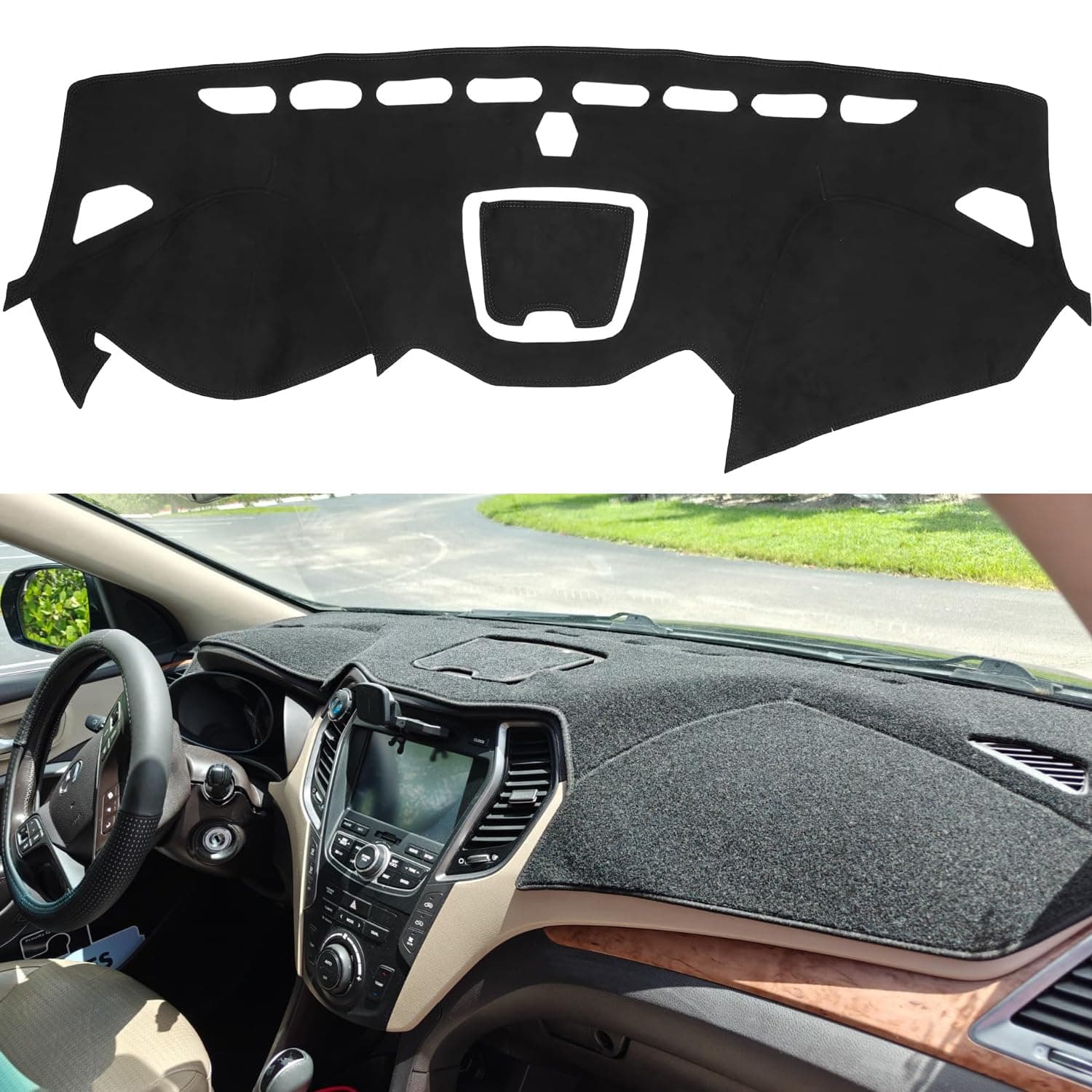 Car Dashboard Cover Dash Mat Dash Pad Carpet Anti-UV For Hyundai Santa Fe Santa Fe Sport IX45 Maxcruz 2013-2016 2017 2018