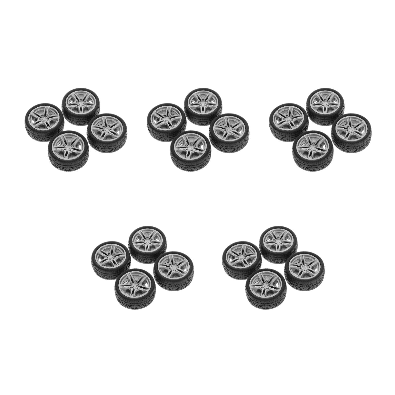 4pcs 48mm Simulation Rubber Wheel Tire Wheel Toy Model Spare Parts Wheels Rim