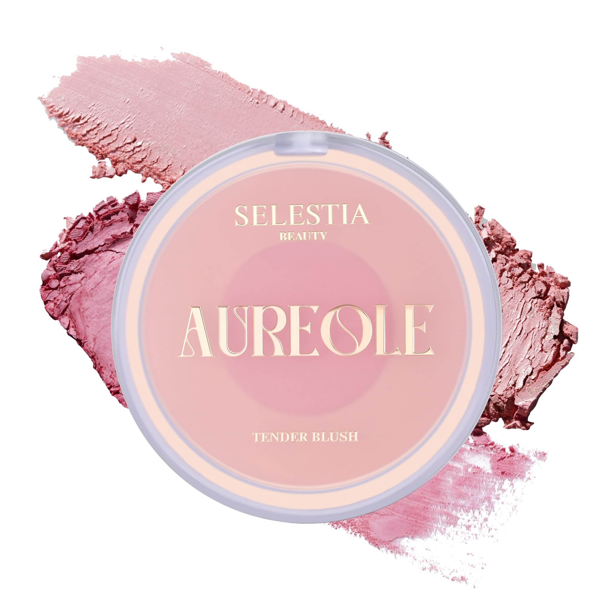 SELESTIA BEAUTY Powder Blush for Cheeks – Duo Aureole – High Pigmented Pink Blush with Matte Finish, Easy-to-Blend, 0.53 oz