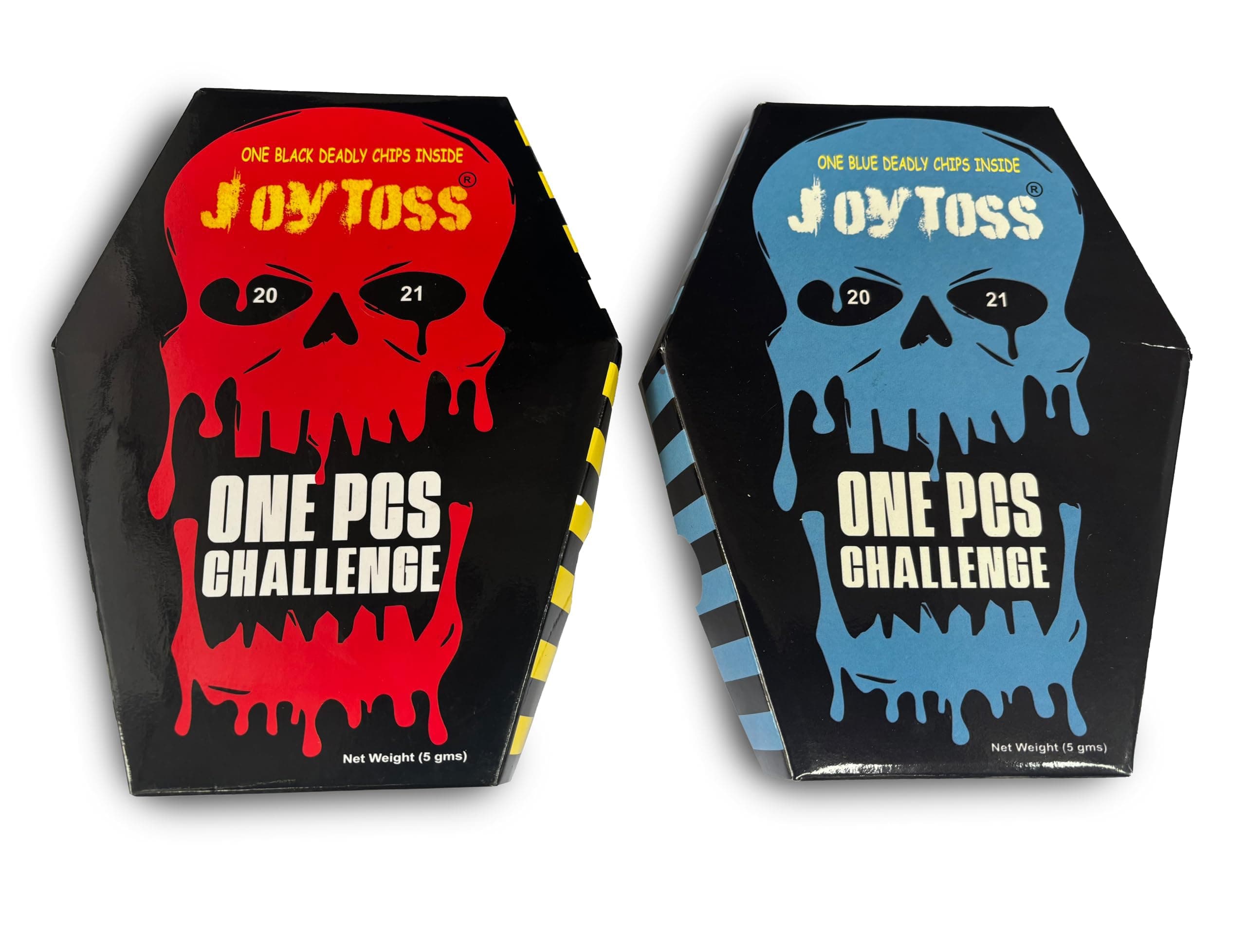 Joytoss One-Piece Challenge Spicy Tortilla Chips, Red and Blue Combo Pack, 10g, 2-Count