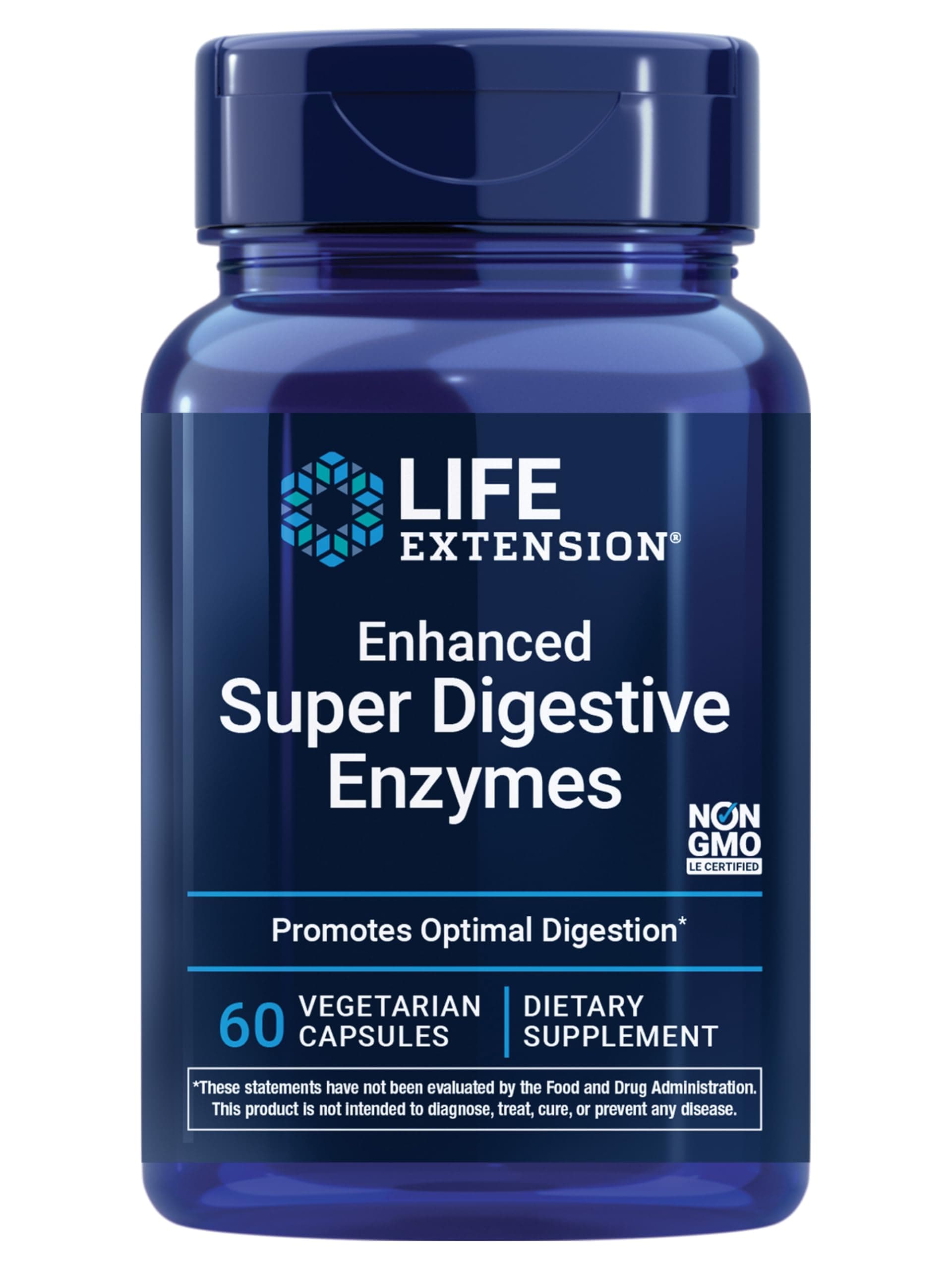 Enhanced Super Digestive Enzymes Promotes Optimal Digestion Health Support Target Fats Protein & Carb Digestion Vegetarian Formula Non-GMO, 60 Vegetarian Capsules