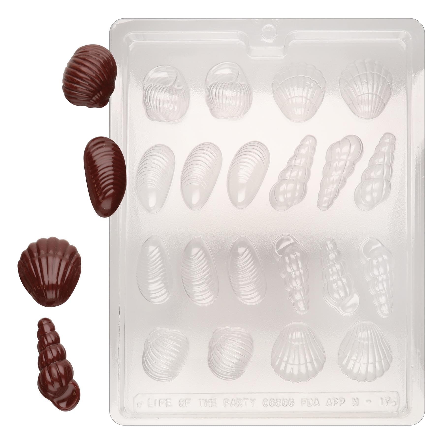 Cybrtrayd 3D Shells Chocolate Candy Mold with Exclusive Cybrtrayd Copyrighted Chocolate Molding Instructions