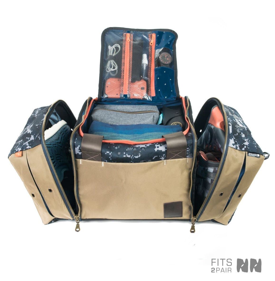 The Shrine Sneaker Duffel, Navy/Tan, One Size