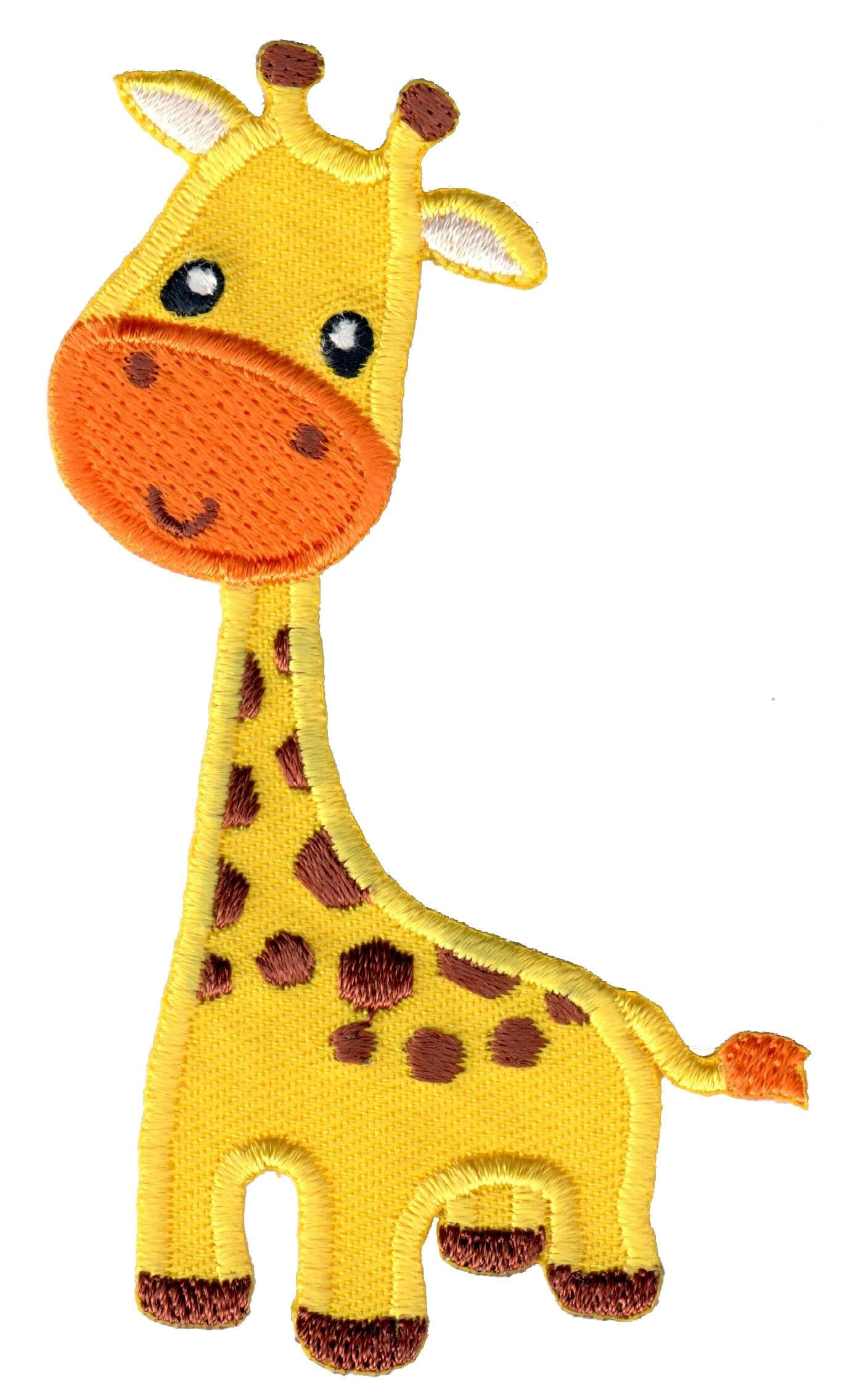 Giraffe Iron-On Patch - Premium Embroidered, Washable - 3.5" x 2.25" - Durable Applique for Jackets & Backpacks
