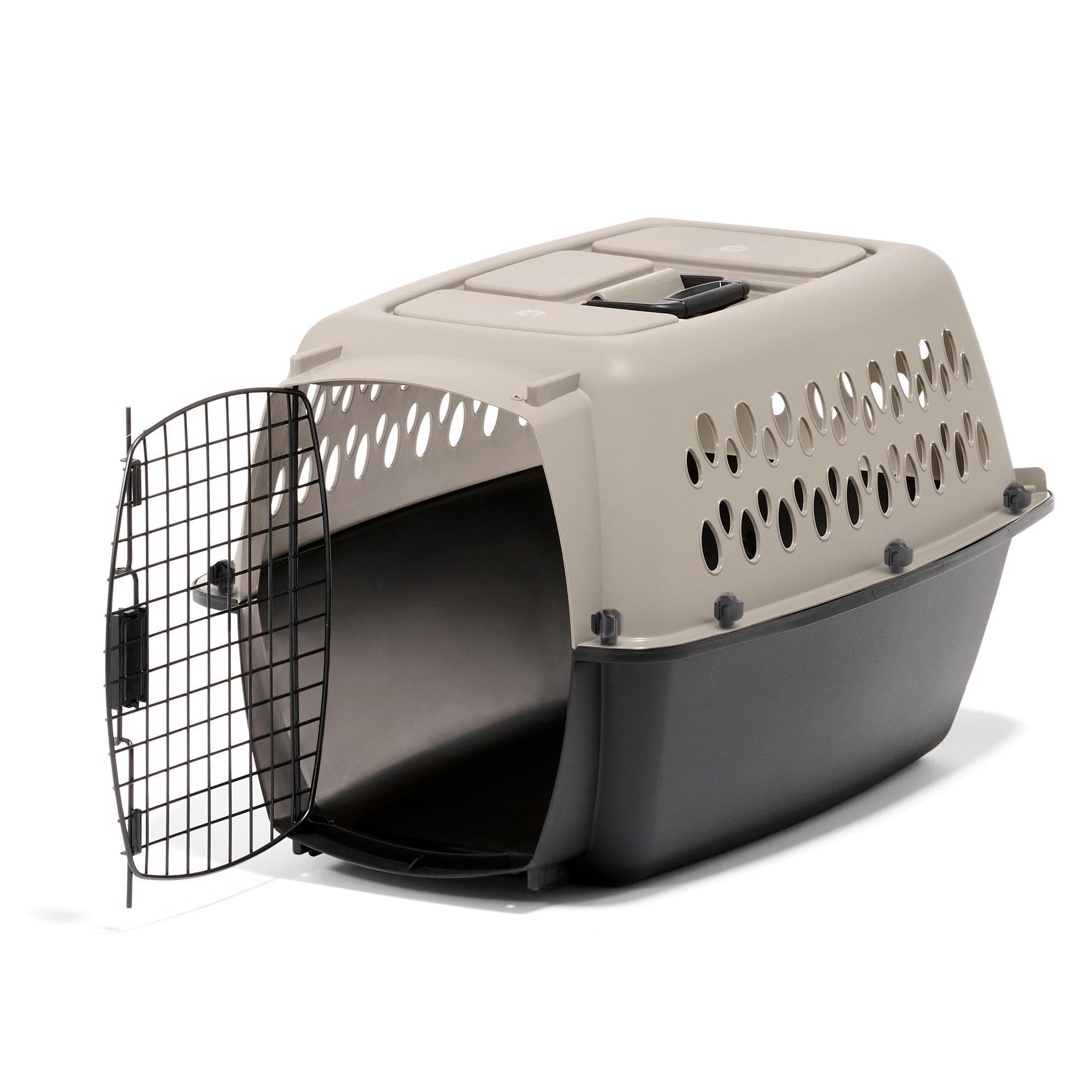 Petmate Vari Kennel Heavy-Duty Dog Travel Crate No-Tool Assembly, 24" Long, 10-20 lb, Taupe/Black