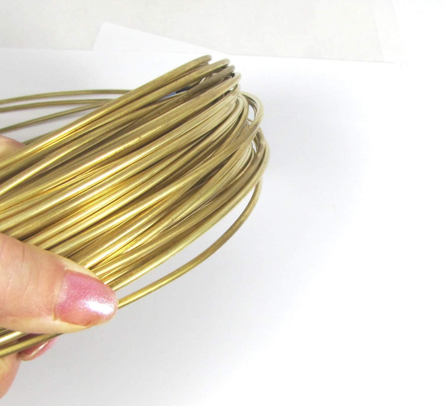 ART IFACT 2 Meters Brass Wire - 14 Gauge (2.032 mm Diameter) - Golden Wire for Jewellery - DIY Jewellery & Artistic - Imitation Jewellery part