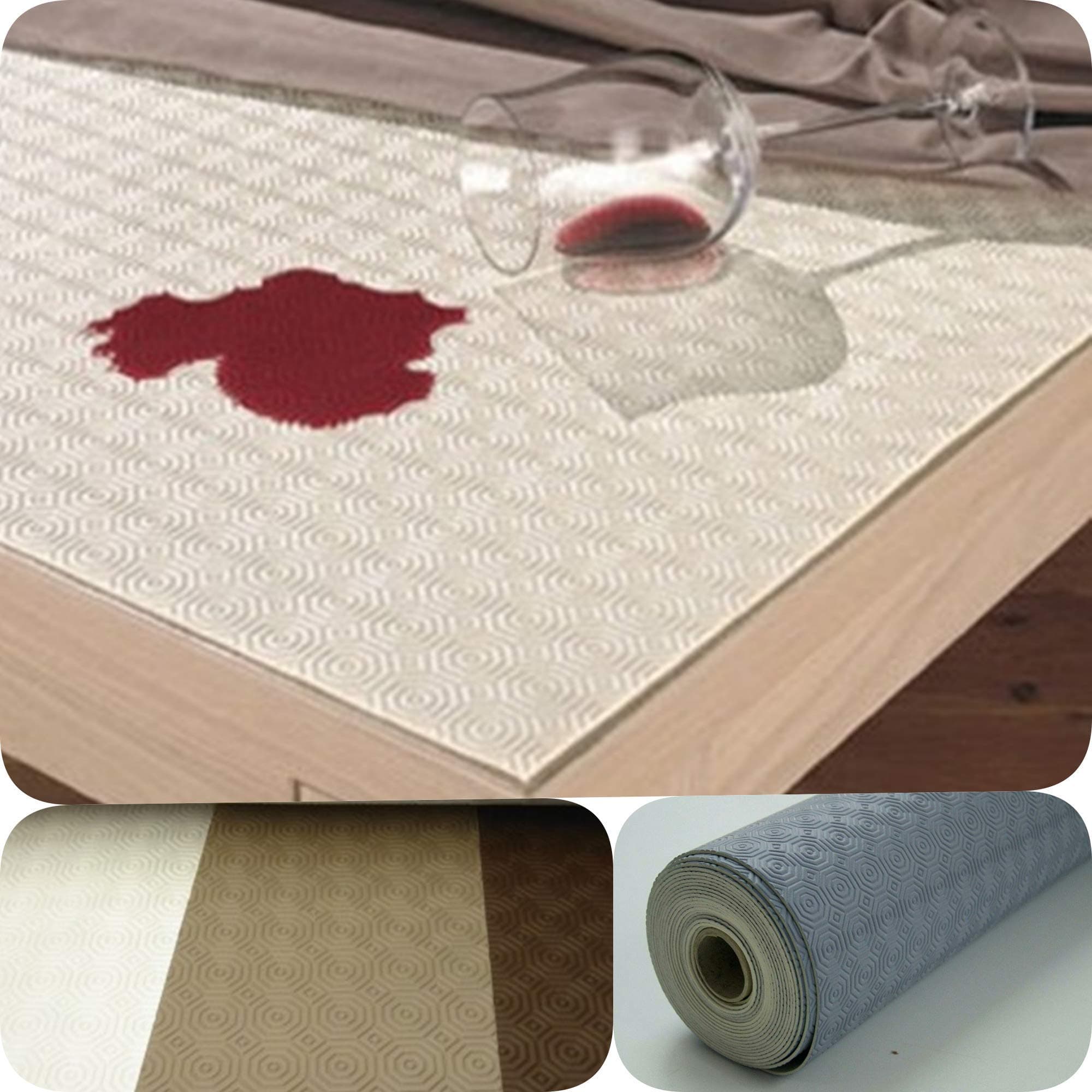 Table Protector Heat Resistant Felt Anti Slip Available in Size (Rect 110 X 220 cm, White/Cream)