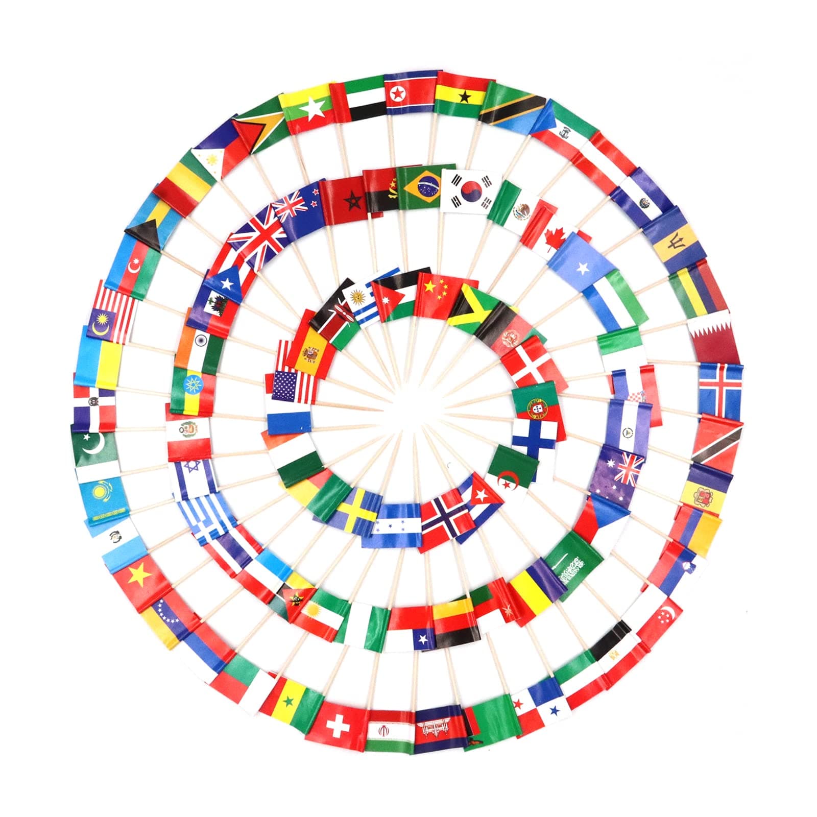 YIPING 100PCS Assorted World Different Countries, Toothpick Decorations, Olympic, International Country Flags, Cake Topper Picks