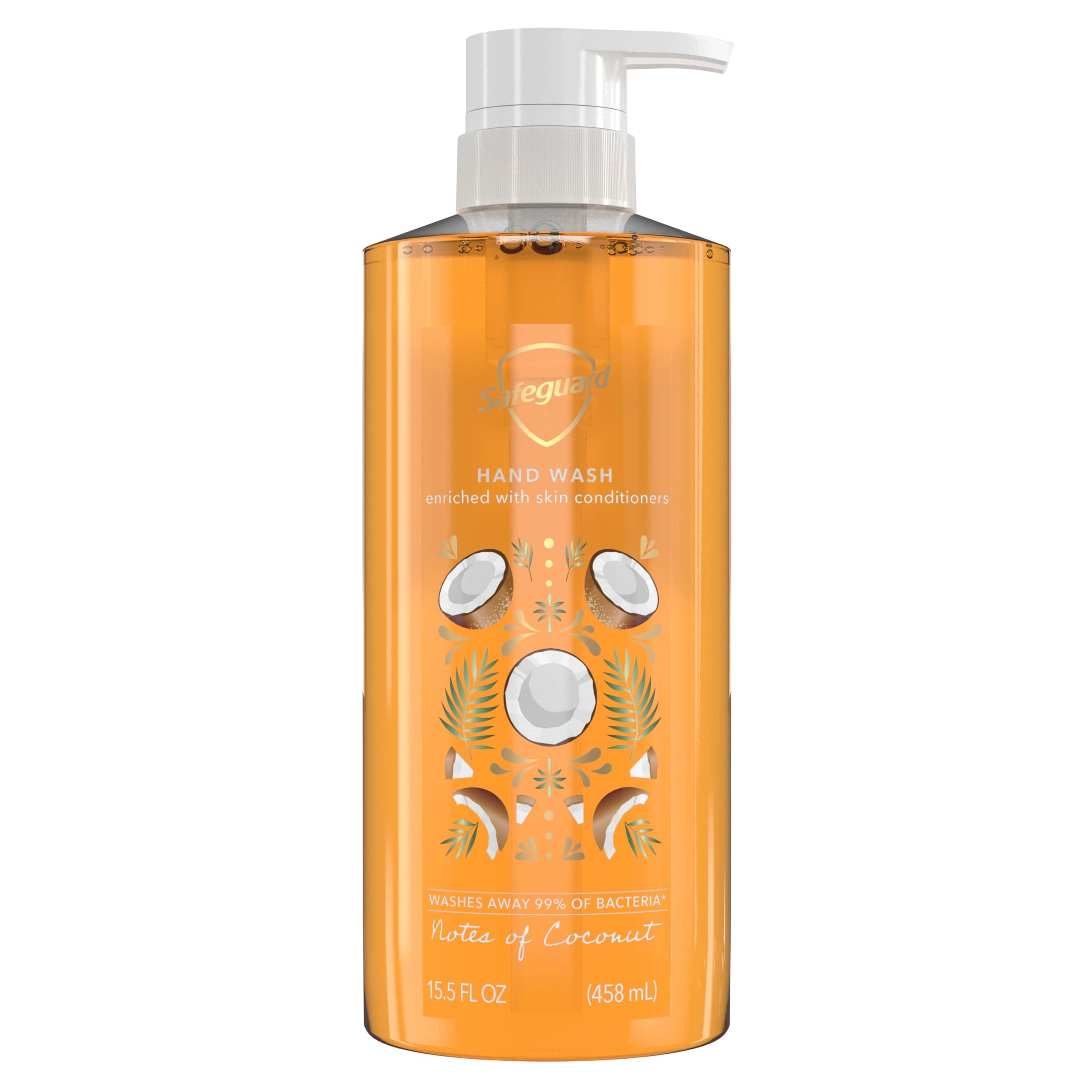 Liquid Hand Soap, Micellar Deep Cleansing, Washes Away 99% Bacteria, Made with Natural Moisturizers, Enriched with Skin Conditioners, PH Balanced, Coconut Scent 15.5 oz