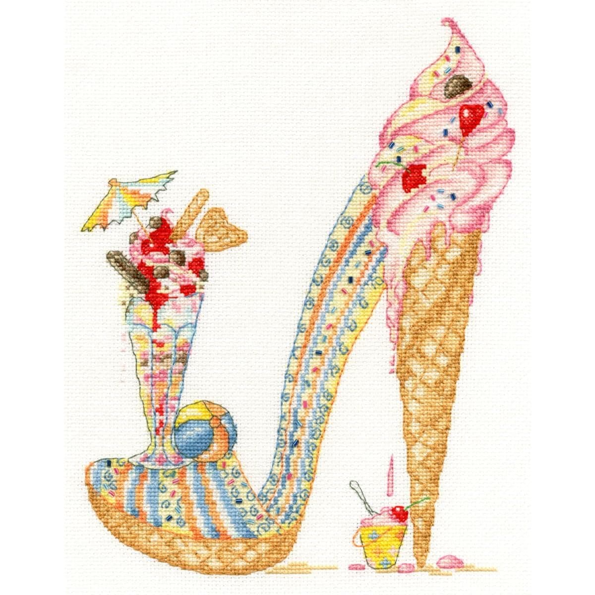Cross Stitch Kit - Lazy Sundae