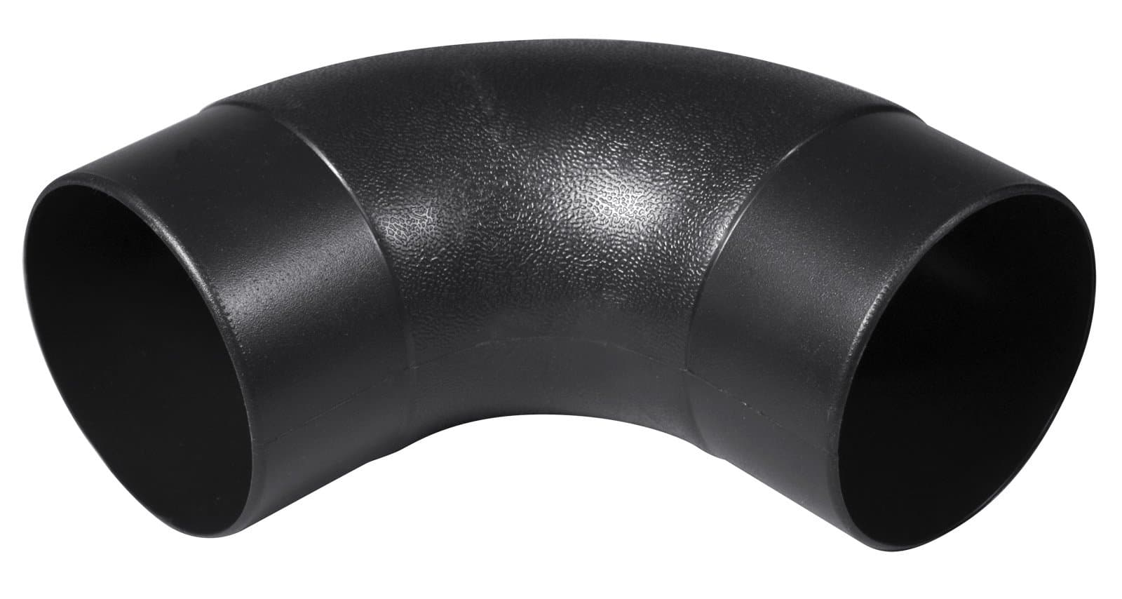 POWERTEC 70105 4" Elbow Dust Hose Connector, Black, 4", 90 Degree Elbow
