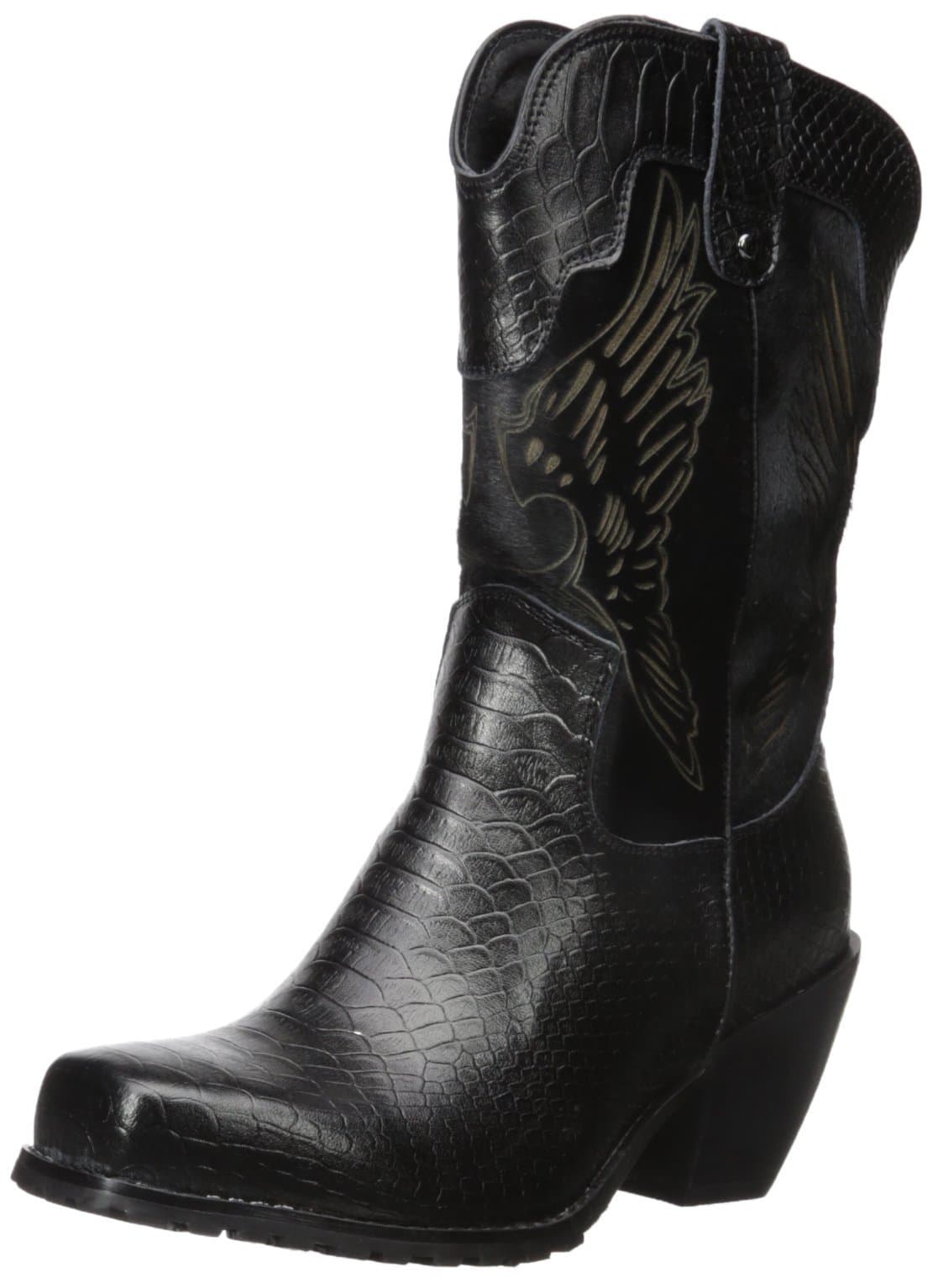 Ride Tec Women's 8547 11" Laser Eagle Boot Black Grain Leather Riding