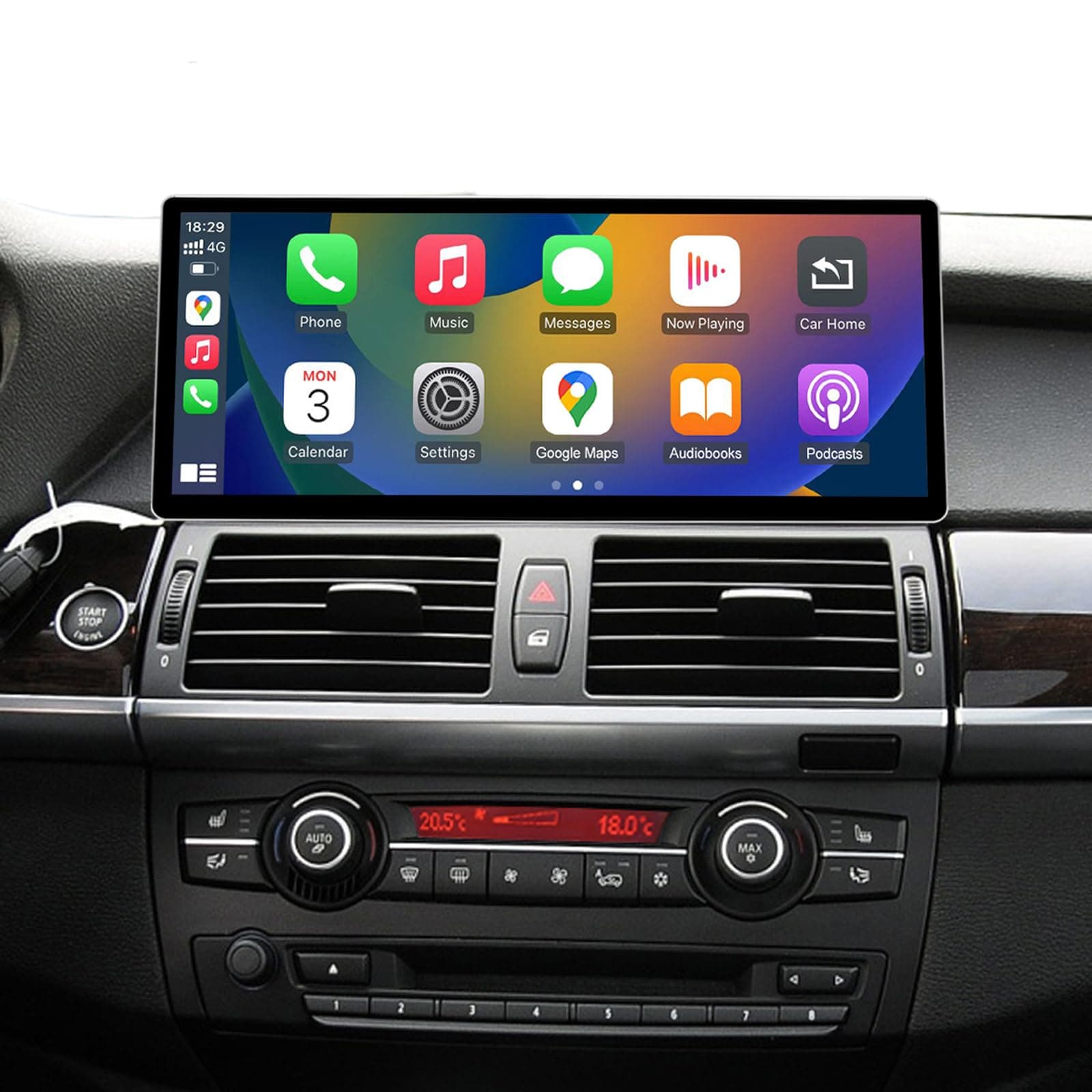 Road Top 12.3" Ultra-Narrow Touchscreen Wireless CarPlay Android Auto for BMW X5 X6 Series E70/E71 2009-2013 Year with CIC System, Car Stereo Multimedia Radio Receiver