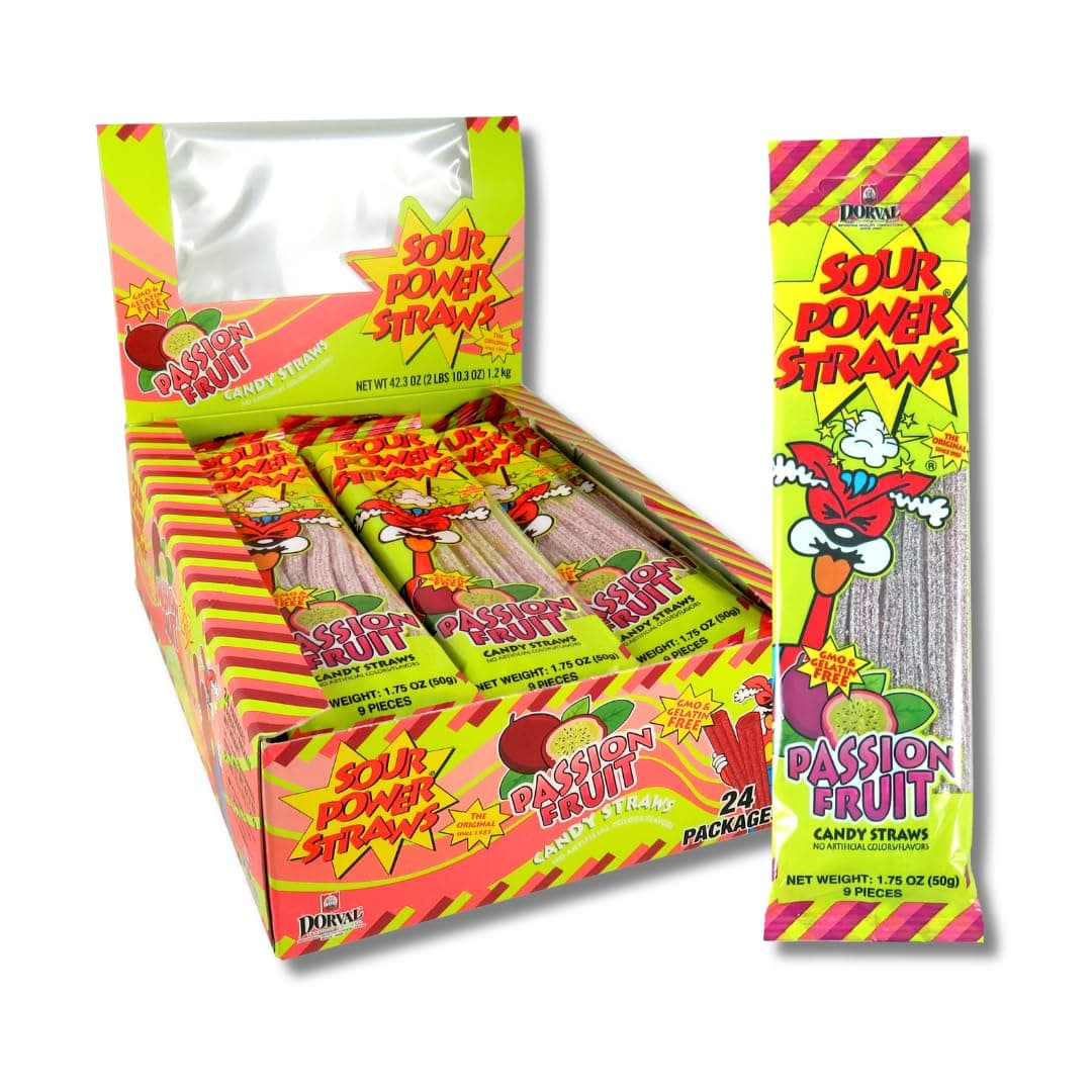 Candy Straws, Passion Fruit, 1.75 oz (Pack of 24)