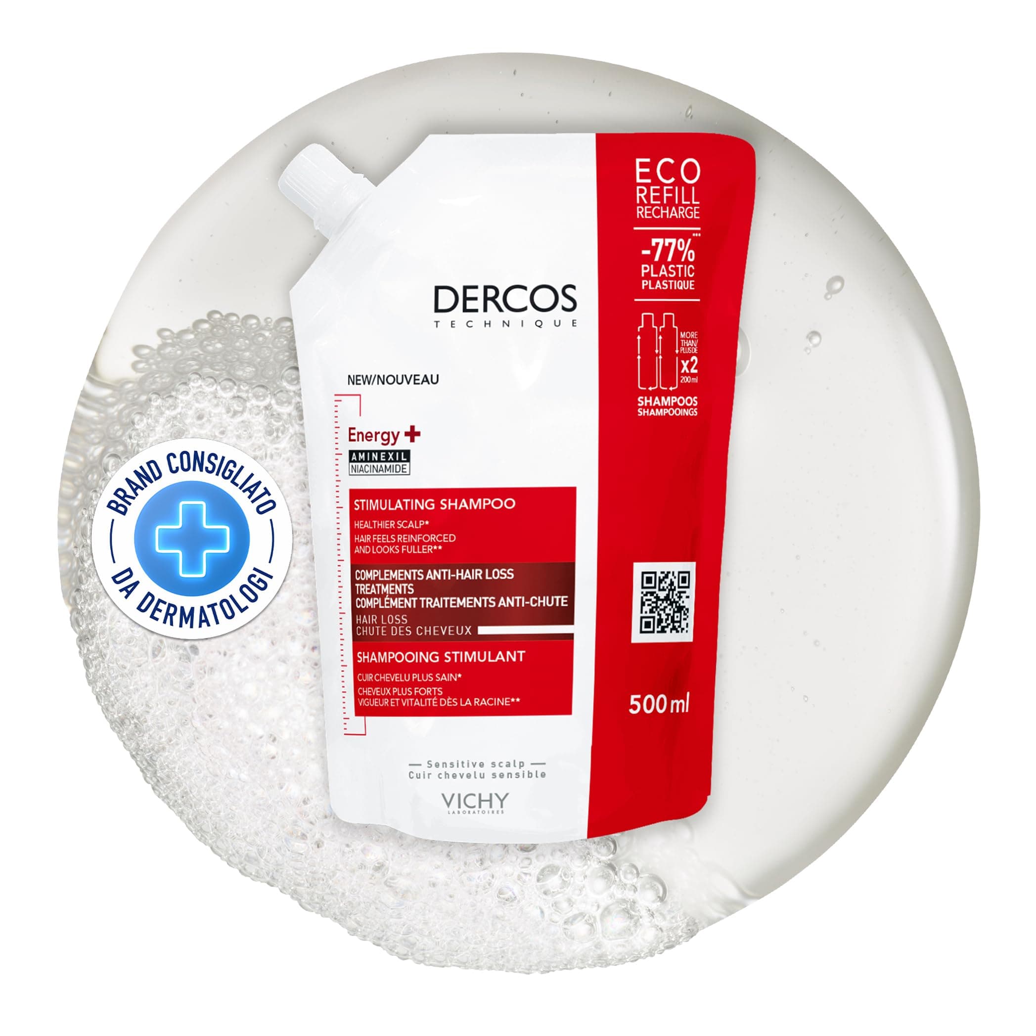 VICHY Dercos Energy+ Stimulating Shampoo Refill 500 ml