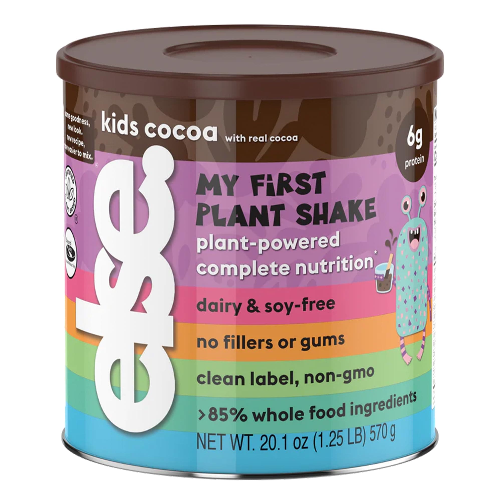 Plant-Based Protein Shake Powder for Kids Ages 2-13 – Chocolate Flavor Dairy-Free Kids Protein Powder with 25 Vitamins & Minerals, Complete Nutrition for Picky Eaters | 1-Pack