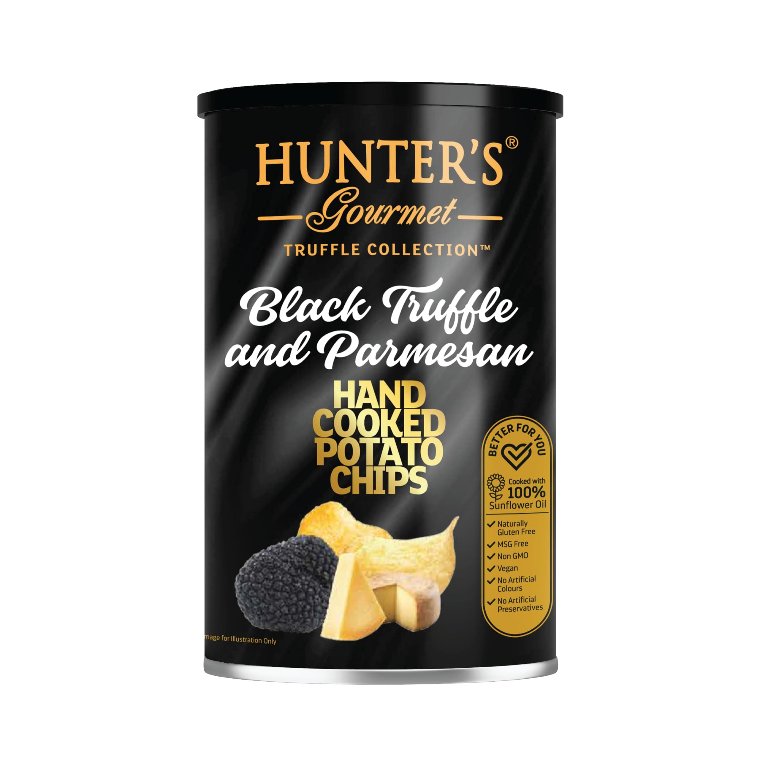 Hunter's Gourmet Black Truffle and Parmesan Hand Cooked Potato Chips 150g
