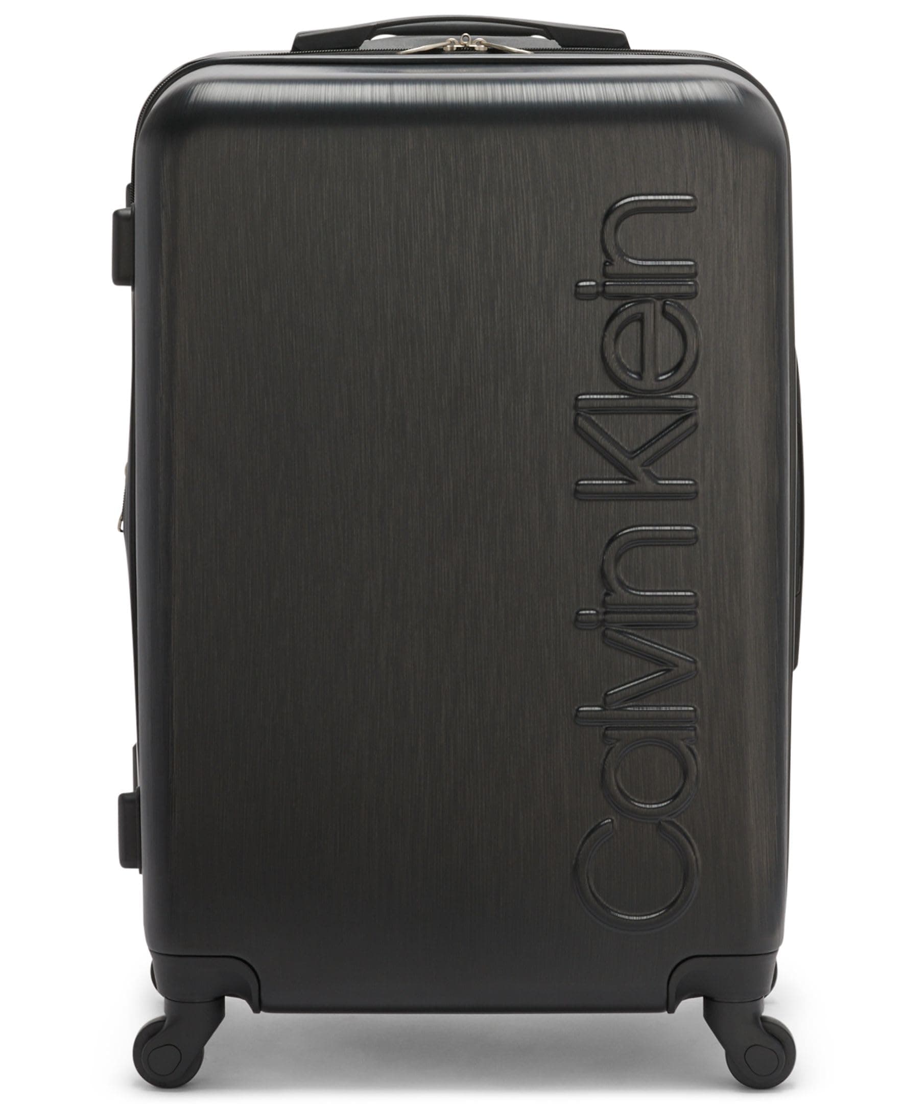 Calvin Klein Women's Hardside Upright Spinner Lightweight Suitcase, Black