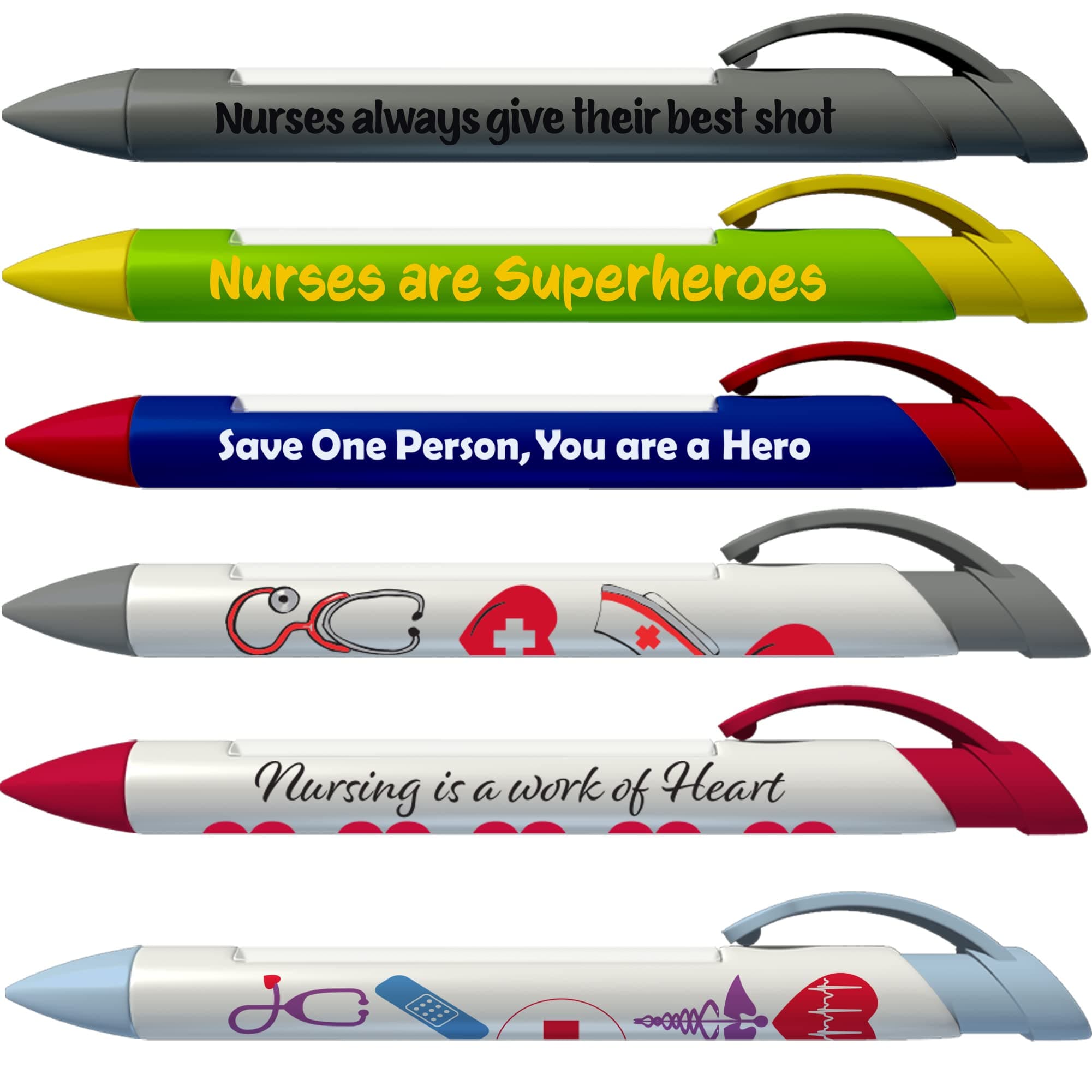 Greeting PenNurse Appreciation 6 Designs Rotating Message 6 Pen Set (36067)
