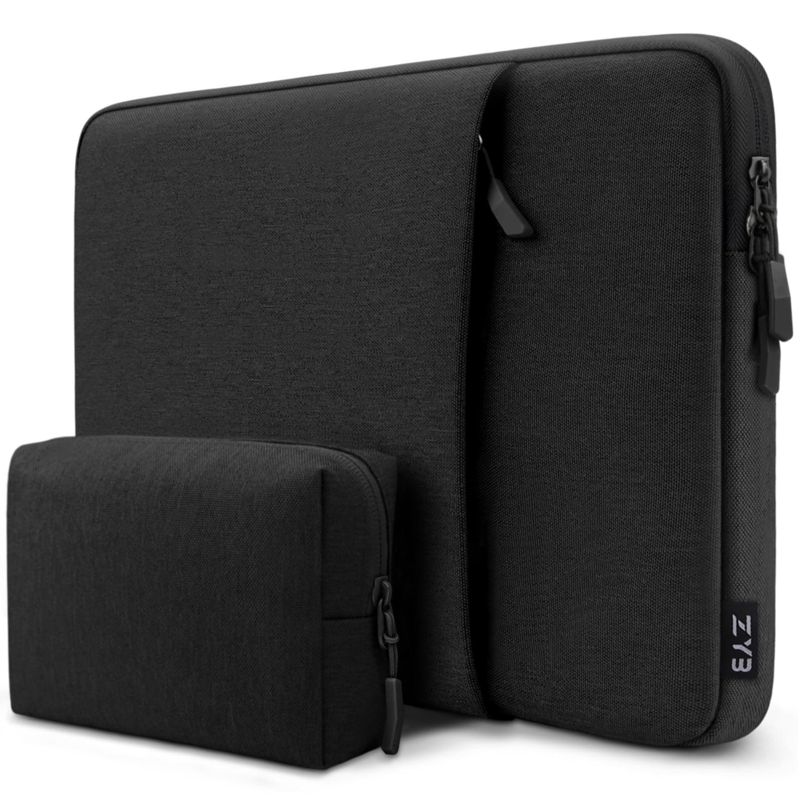ZYB Waterproof Shockproof Laptop Sleeve 15.6 Inch Protective Case with Accessory Bag,Laptop Case 15.6 Inch for 15'' Notebook Lenovo ThinkPad IdeaPad HP Dell Acer ASUS Chromebook Mac Pro 16 15,Black