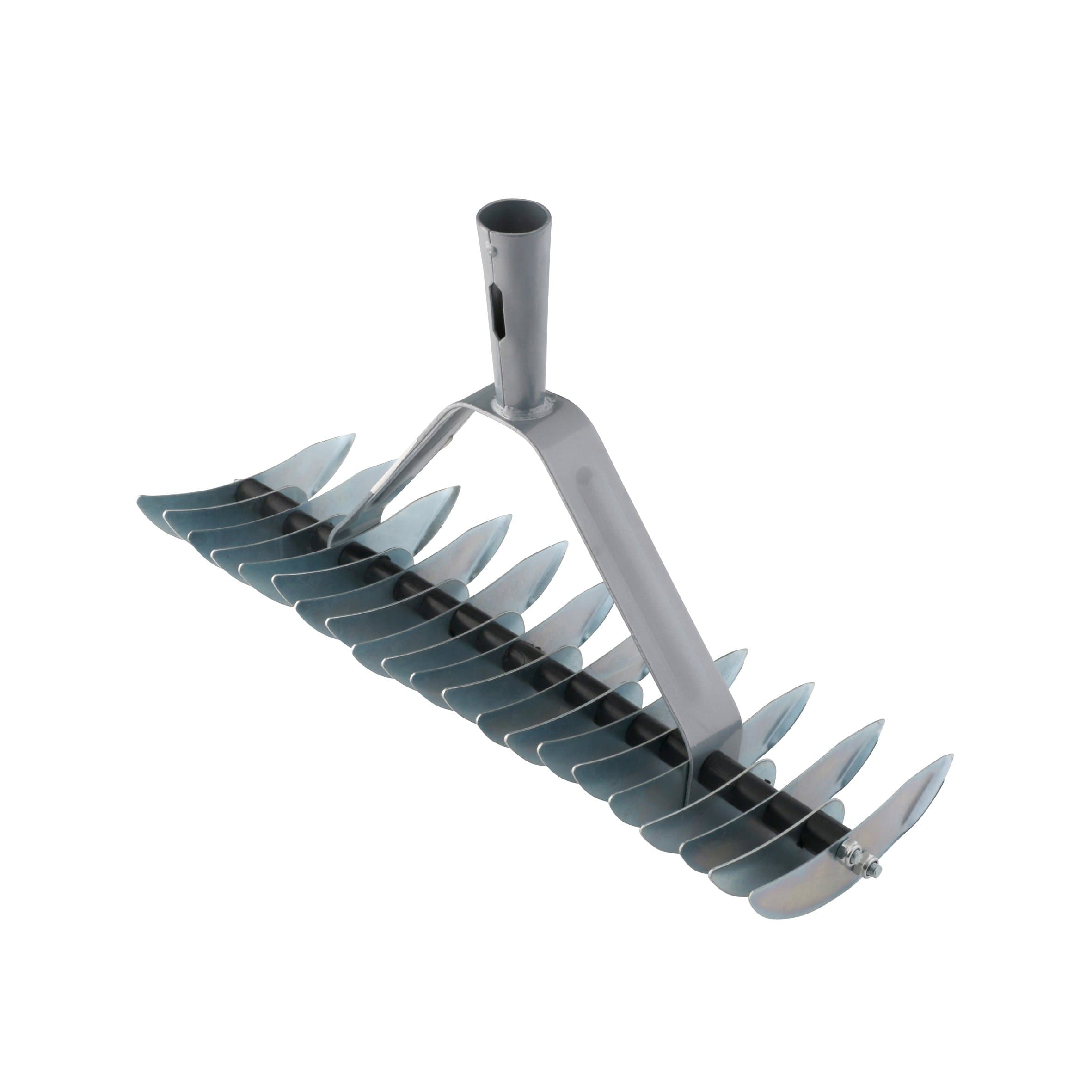 Xclou Lawn Dethatching Soil Leaf Turf Grass Cutter-Rake-Garden Tools Thatching Moss Removal Head, Black, 36x23.5x12.5 cm