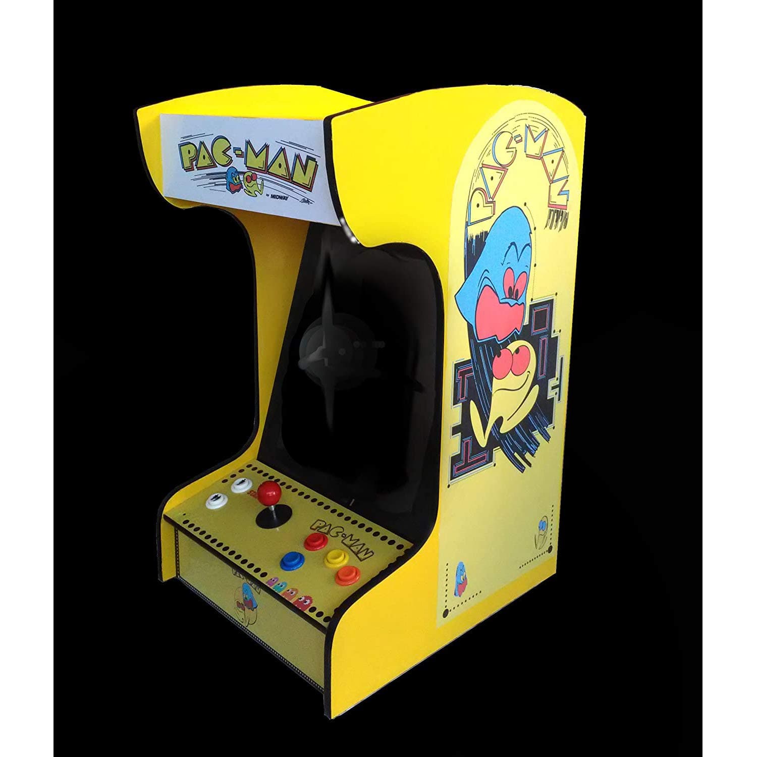 Classic Home Arcade Machine - Tabletop and Bartop - 412 Retro Games - Full Size LCD Screen, Buttons and Joystick (Yellow)