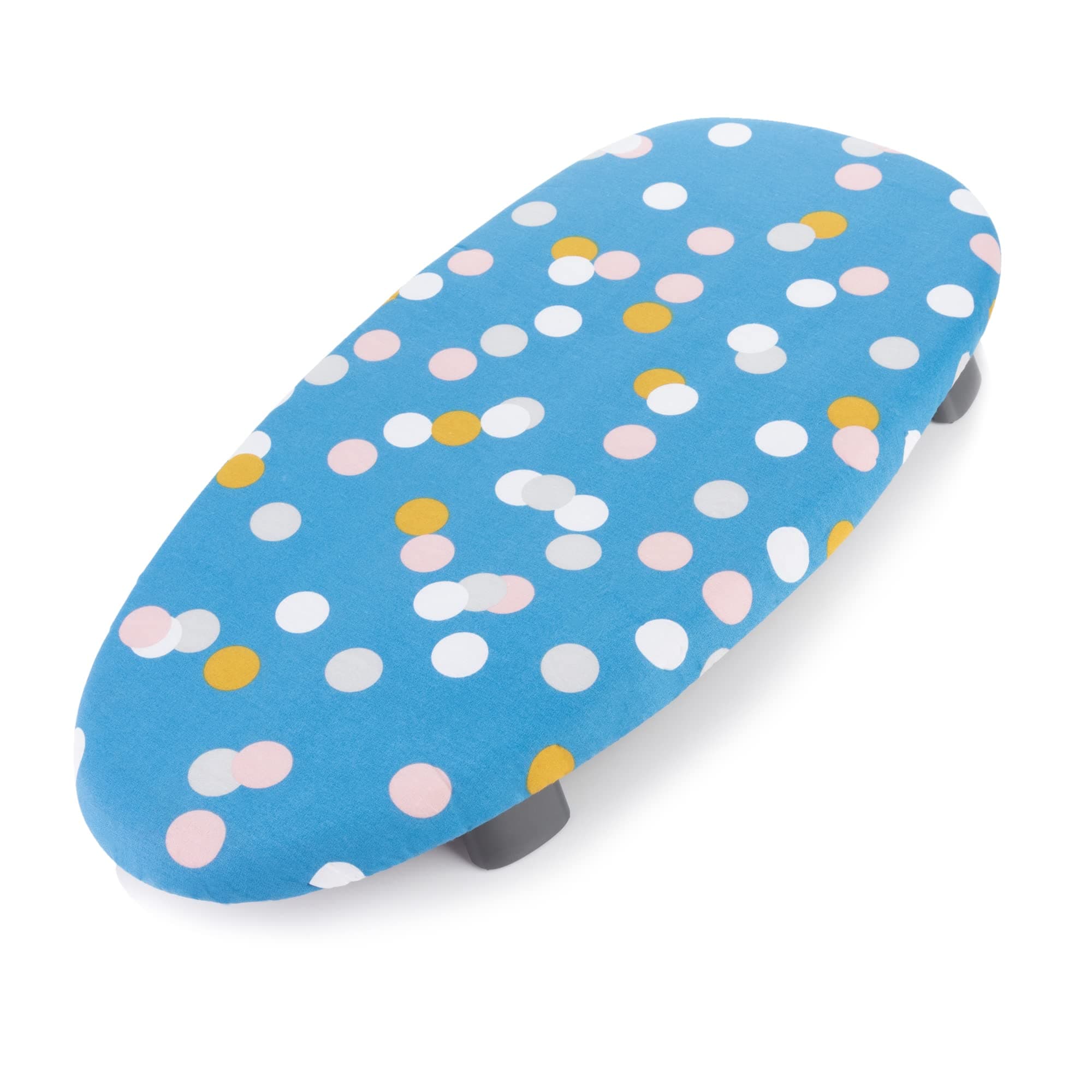 Homecare Therma-Lite Table Top Ironing Board - Space Saving Small Ironing Board with Folding Feet - Lightweight and Compact Mini Iron Table, Ideal for Small Spaces - Blue Spots, 27.5 x 13.3