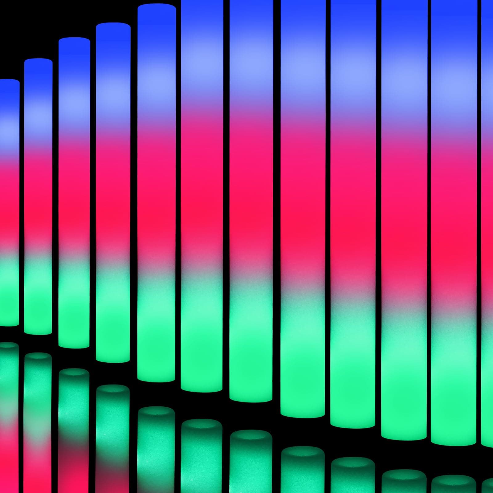 42PCS Foam Glow Sticks Bulk with 3 Modes Colorful Flashing, Glow Stick Bulk Party Pack, Glow in Dark Party Supplies for Wedding, Raves, Concert, Halloween, New Year Party Party