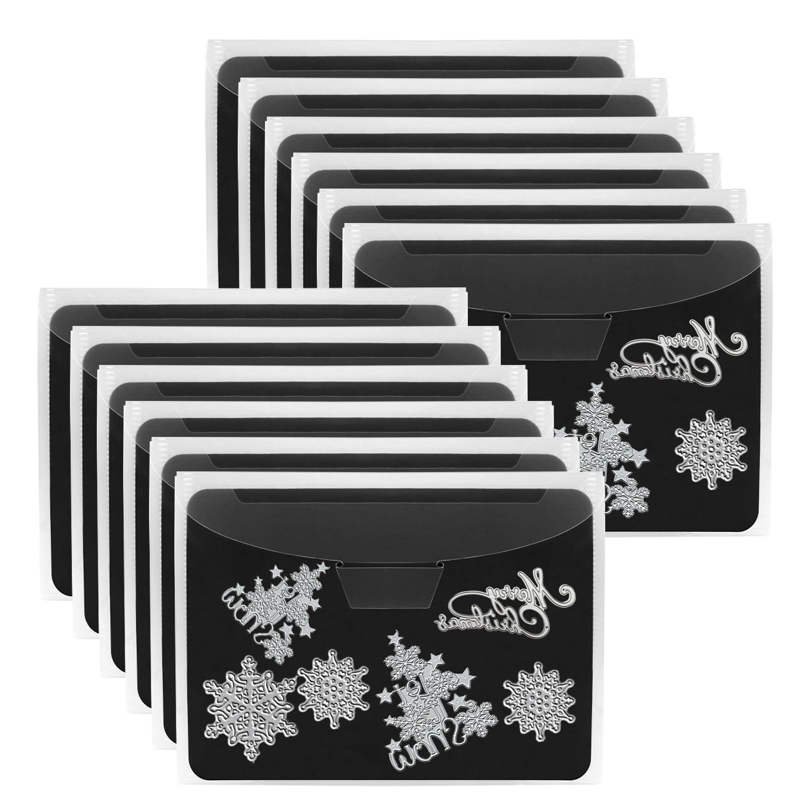 24 Pcs Magnetic Sheets for Die Storage Stamp and Die Storage Pockets Die Cut Storage for Card Making (12 Pcs Sheets+ 12 Pcs Bags, 0.8 mm Thickness