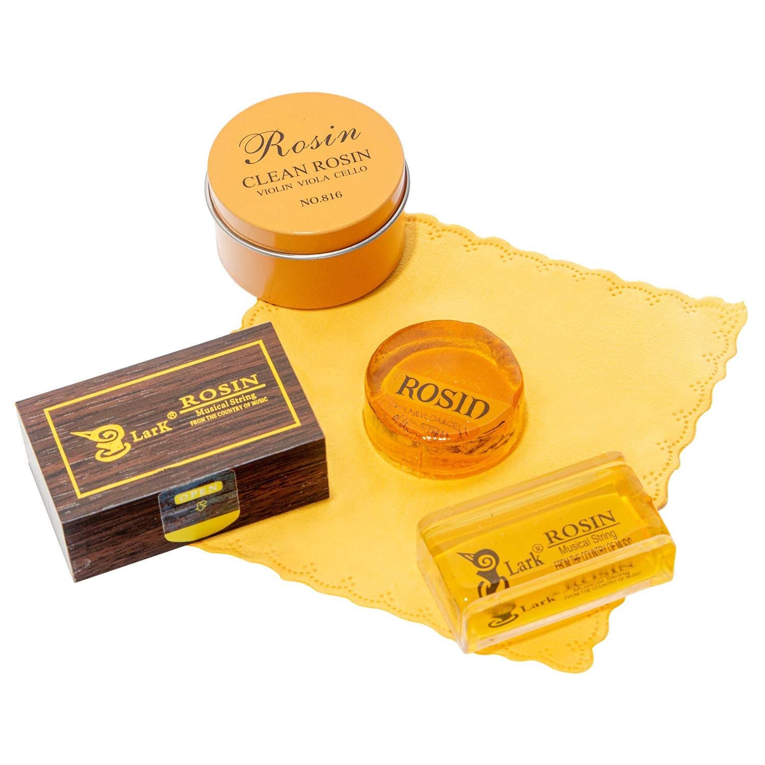 Violin Rosin 2 Pack, Natural Rosin with Case, Light Low Dust Rosin for Violin Viola and Cello Bows