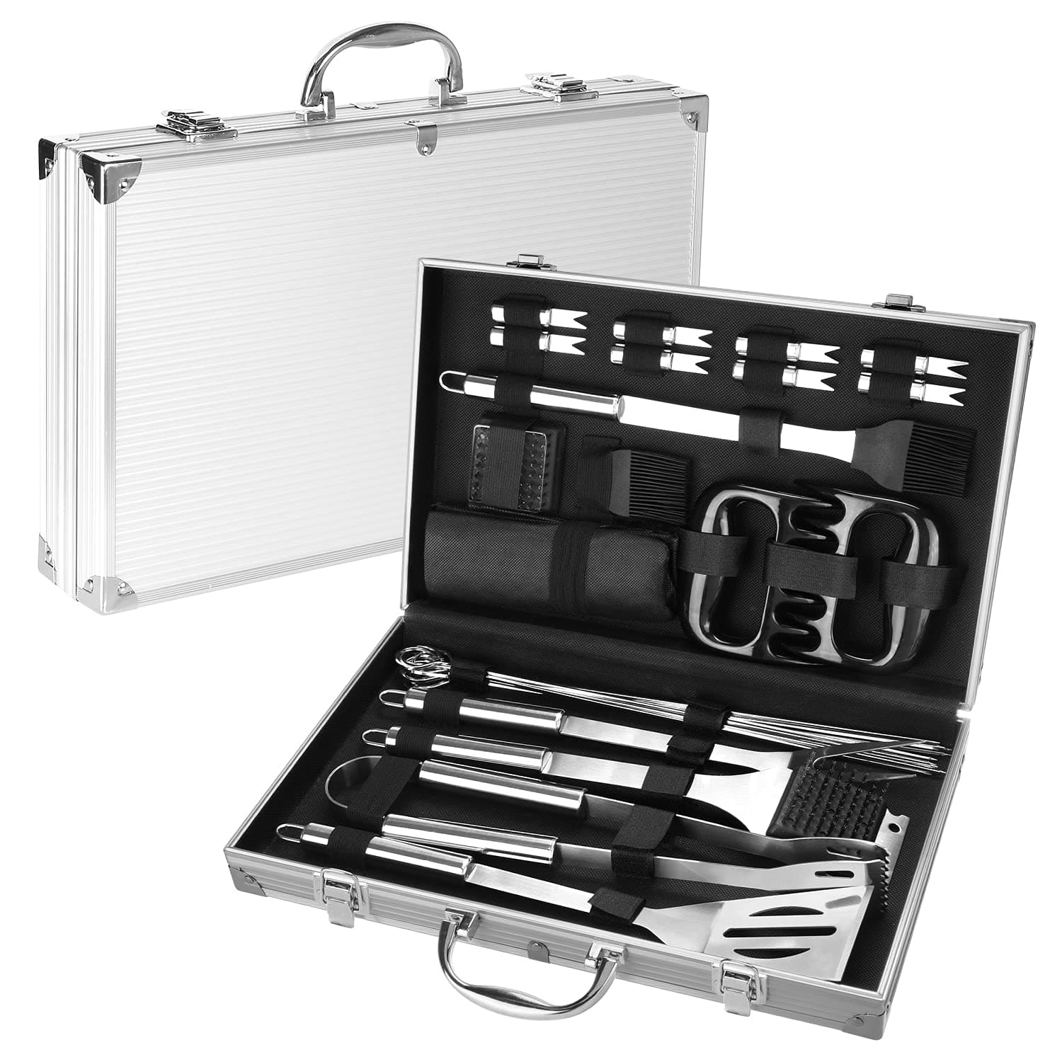 Aiglam BBQ Tool Set, BBQ Grill Accessories BBQ Utensils Sets Barbecue Grilling Accessories Kit Stainless Steel Tool with Storage Case for Barbecue Indoor Outdoor