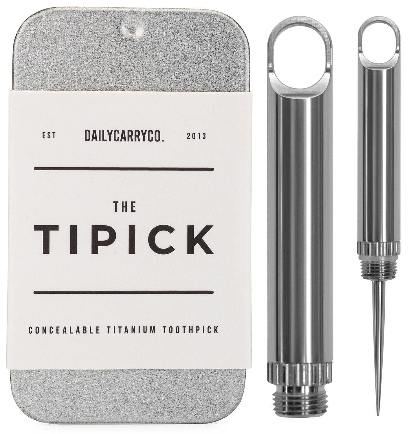 Worlds Smallest Concealable Titanium Toothpick Micro TiPick Outdoor Toothpick EDC Keychain Tool Camping Picnic with Protective Case Holder