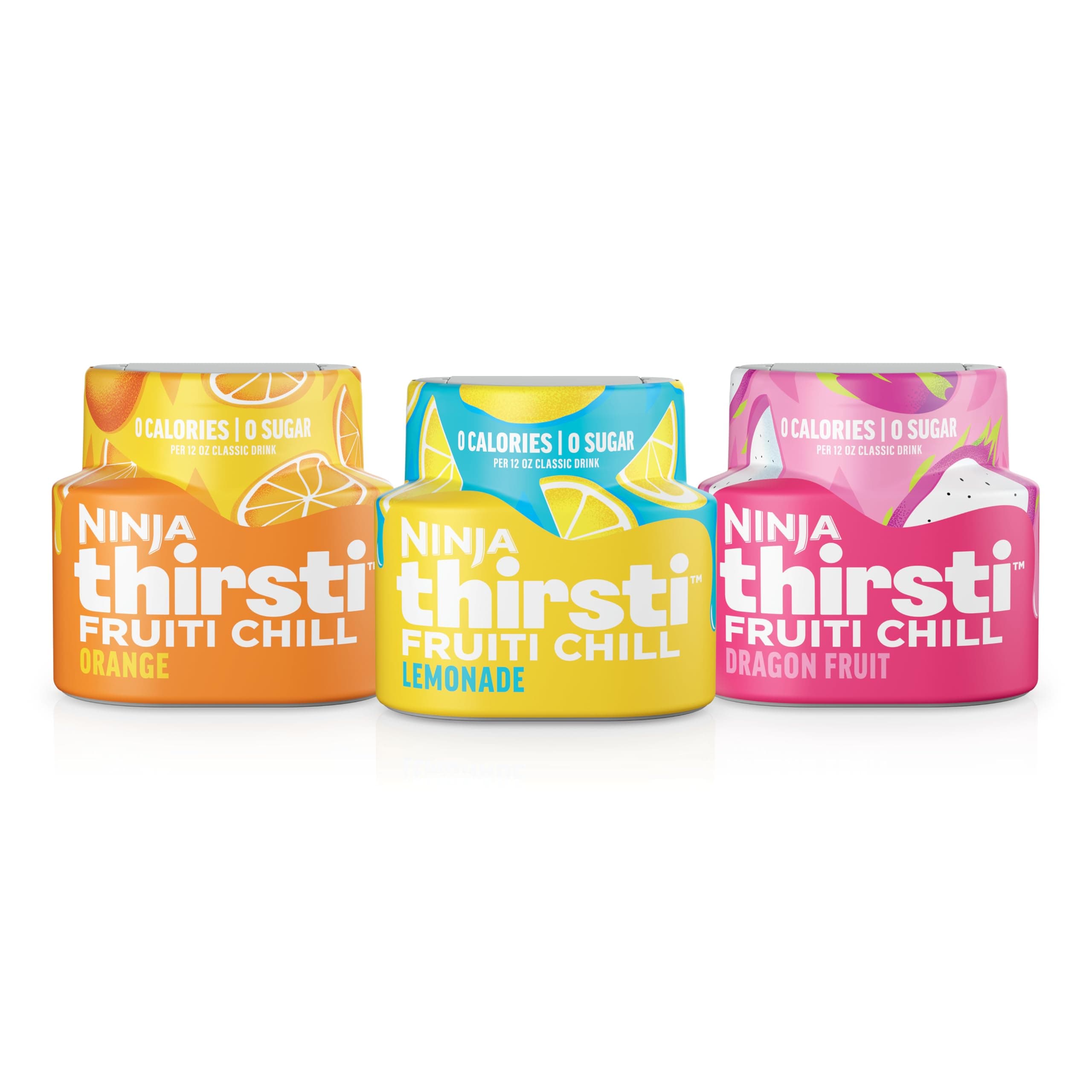 Ninja Thirsti Flavored Water Drops, FRUITI CHILL Variety Pack, Bold Fruit Flavor, Sparkling or Still Calories, Zero Sugar, Makes 17, 12oz drinks, 3 Pack, WCFV4