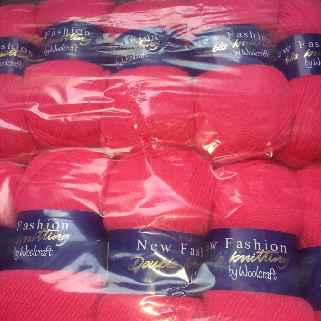 5 x 100g Woolcraft Dk Double Knitting Wool, Yarn (5 x 100g Lipstick 155)