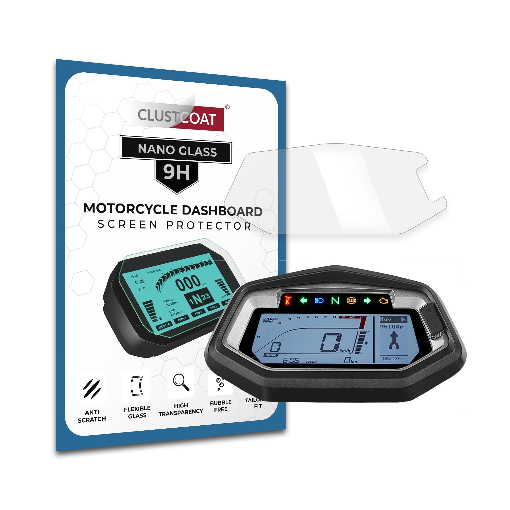 9H Nano Glass Motorcycle Dashboard Instrument Cluster Screen Protector for Hero Xtreme 200S / Xpulse 200 / Xpulse 2004V / Xpulse 200T / Glamour XTEC