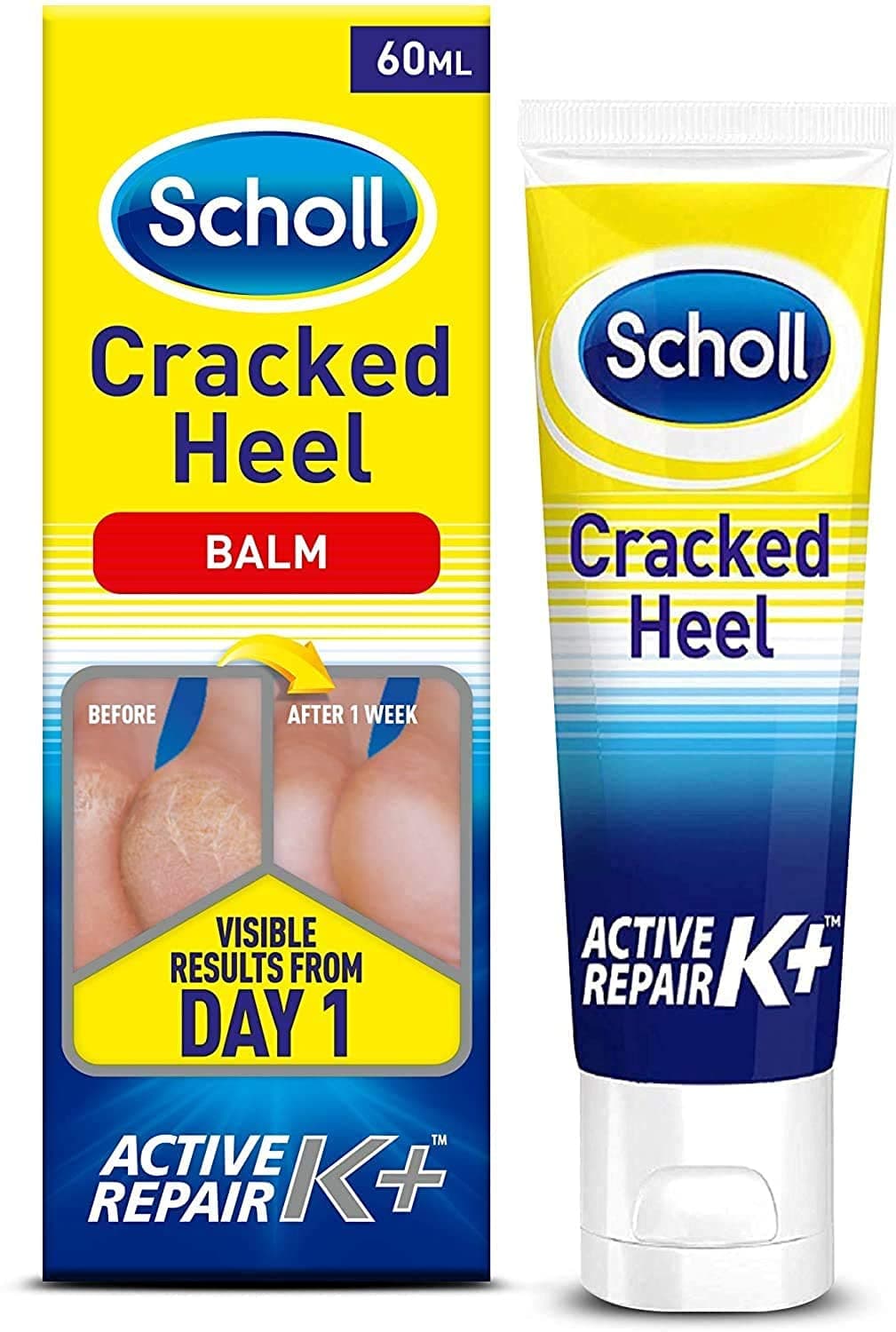 SchollCracked Heel Complete Balm Foot Care Active K+ Moisturizer (60ml)…