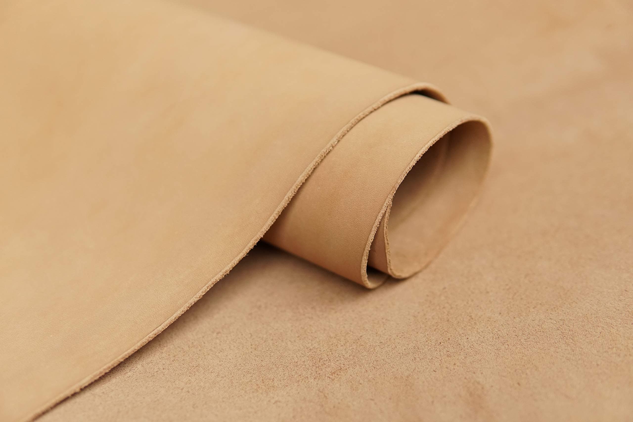 Veg Tan Tooling Leather 5-6oz Natural Full Grain Cowhide Handmade DIY Art Craft Vegetable Tanned Cow Hide (6"x12")