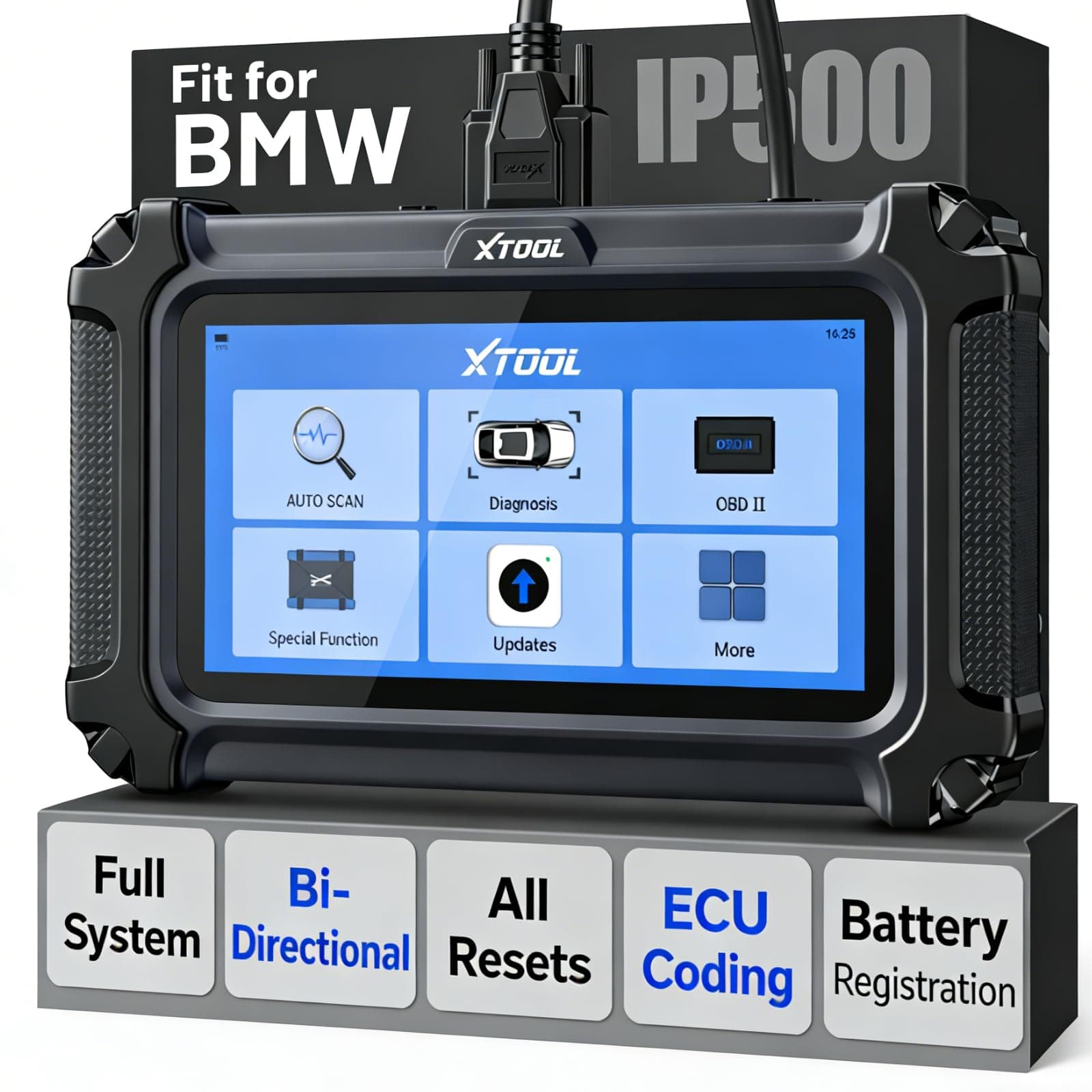 IP500 2.0 for BMW OBD2 Scanner, Full Systems Bidirectional Scan Tool with ECU C0ding, Battery Registration Tool for BMW/MiNi/RR, All Services-(Injector C0ding/BMS/ABS), Lifetime Free Update