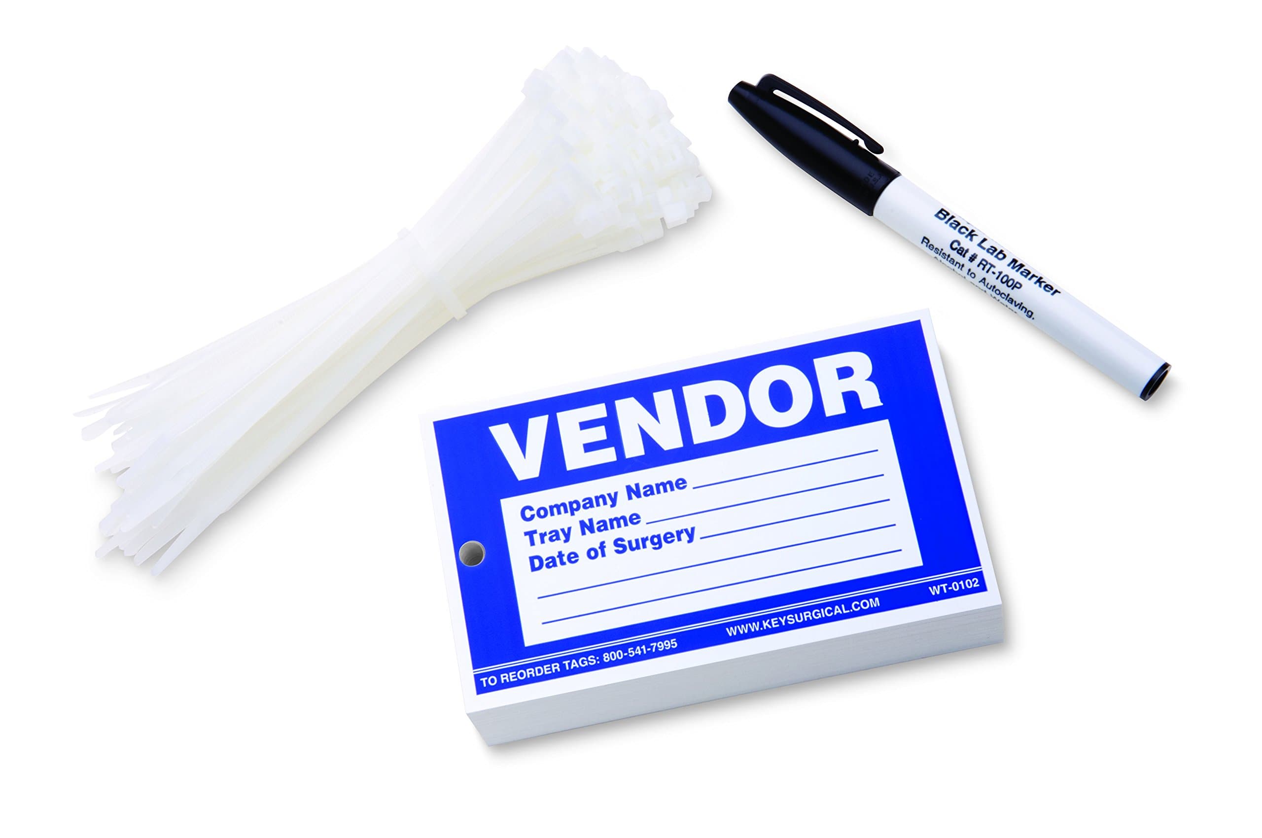 Key Surgical WT-0102 Write-On Tag, Vendor (Pack of 100)