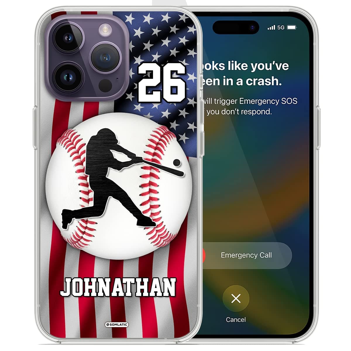 Personalized Baseball Phone Case Custom Name & Number Baseball Ball Cases Gifts for Players Coach Fan Baseball Lovers Compatible with iPhone 16 15 14 13 12 11 XR X XS 8 7 Plus Mini Pro Max