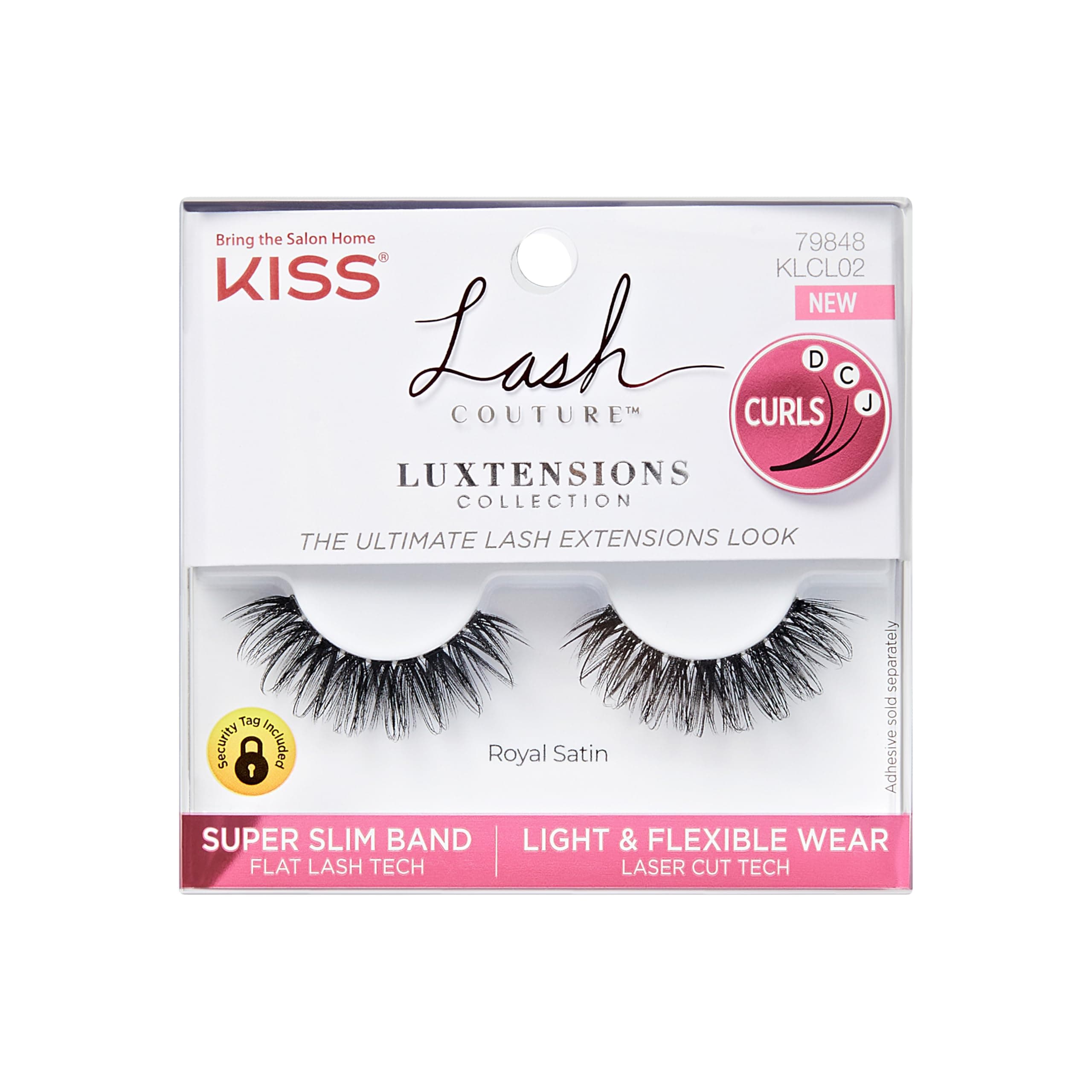 Lash Couture LuXtensions Collection False Eyelashes, Flat Lash Technology, Super Slim Lash Band, Real Lash Extension Fibers, Reusable, Style ‘Royal Satin’, 10mm,1 Pair Strip Lashes