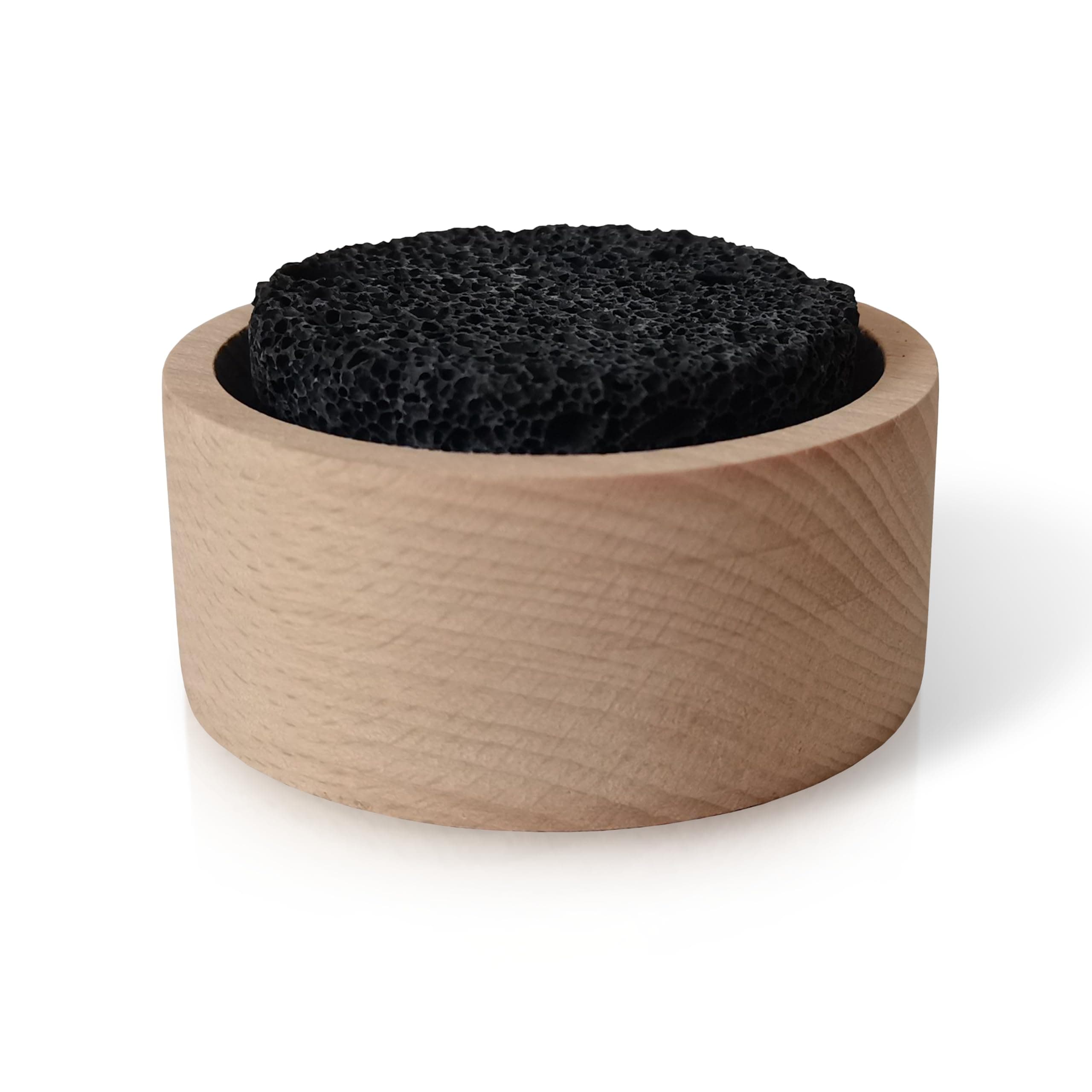 Halsa Lava Stone Diffuser for Sauna, Office, Bedroom, Bathroom - Natural Beechwood Base, Passive Diffusion, Lava Rock Absorbs Essential Oils - Natural Aromatherapy