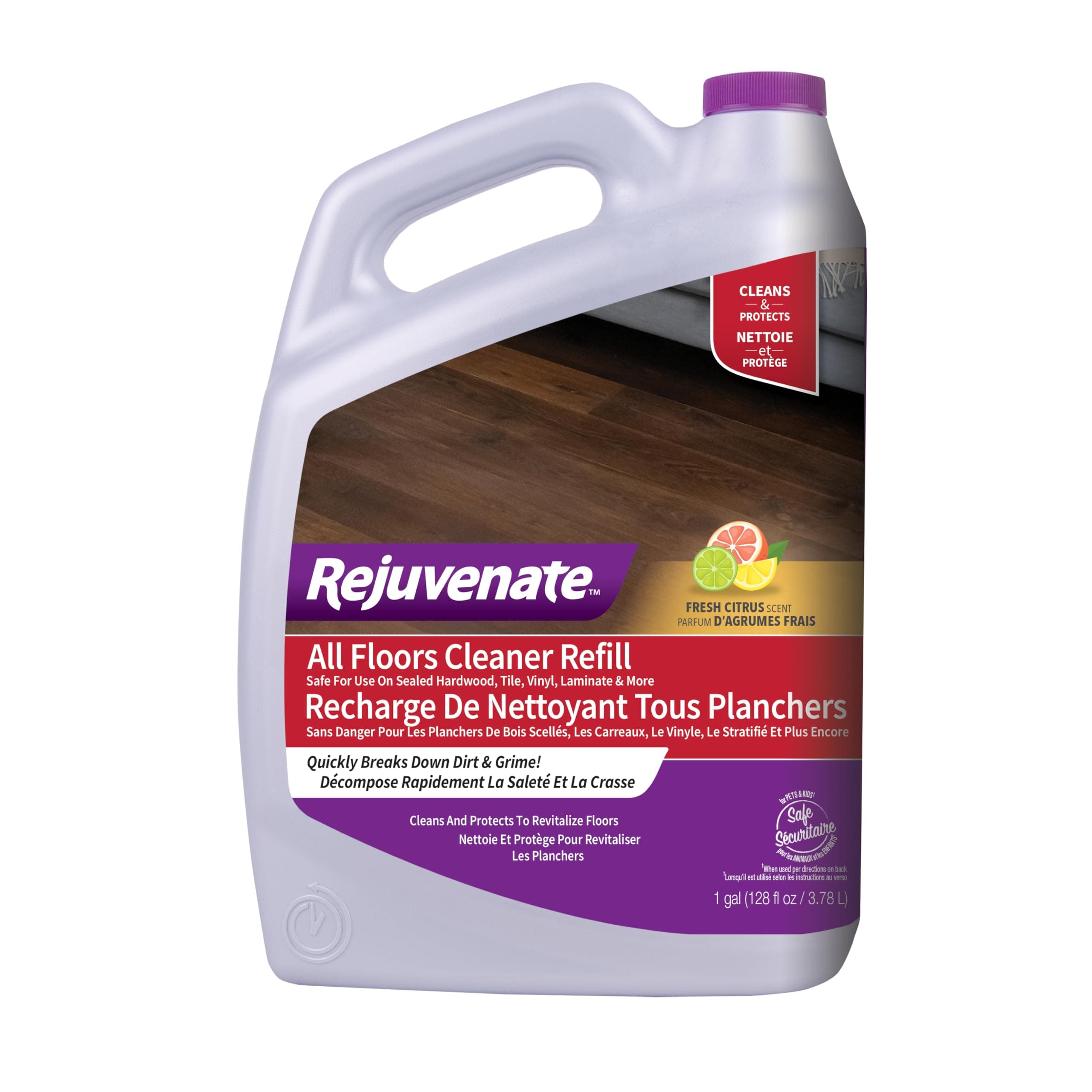 All Floors Cleaner Refill, Breaks Down Dirt and Grime, Cleans and Protects Floors Throughout Your Home, Including Sealed Hardwood, Tile, Vinyl, Laminate and More, 1 Gallon
