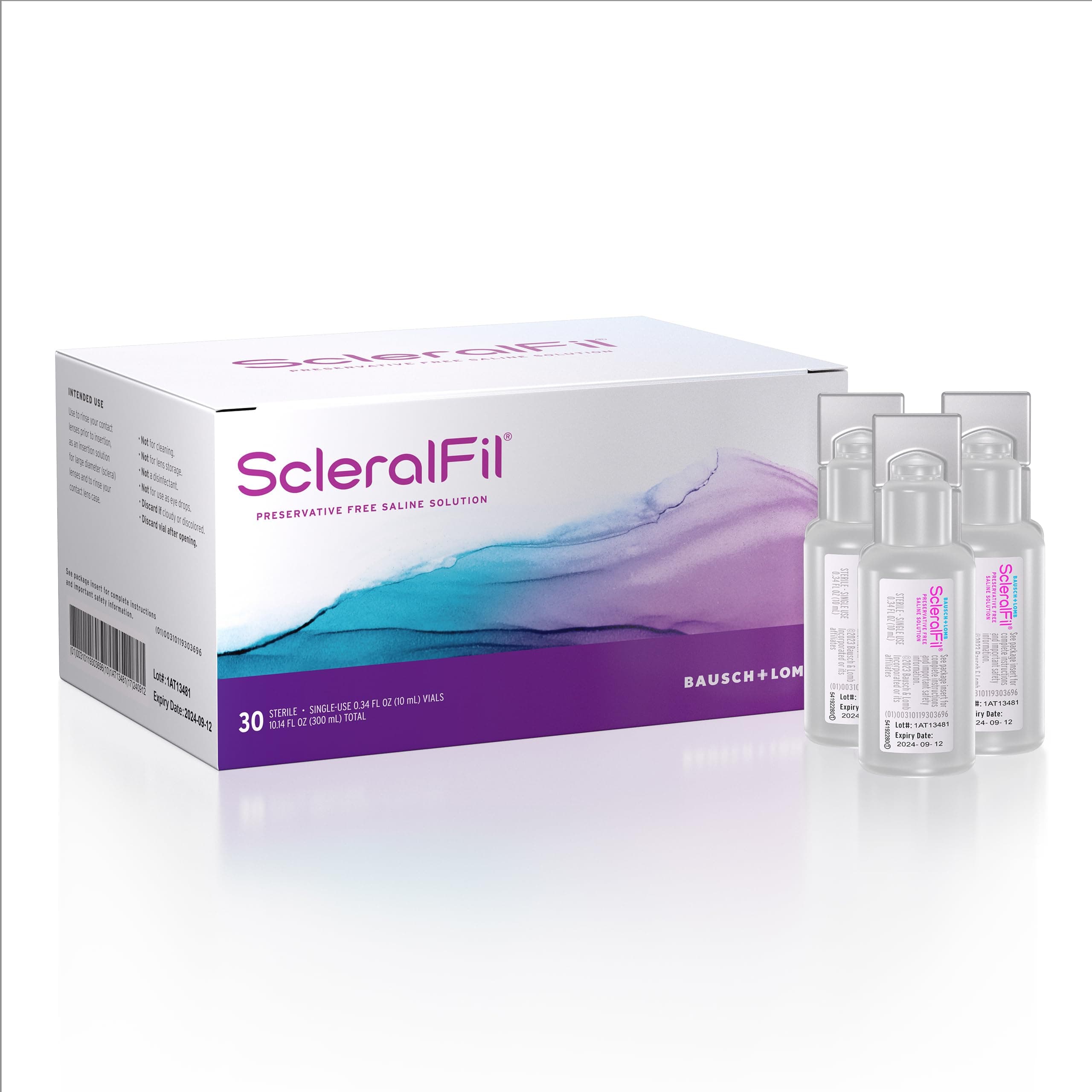ScleralFil Preservative Free Saline Solution 0.34 Fl Oz, 30 Count